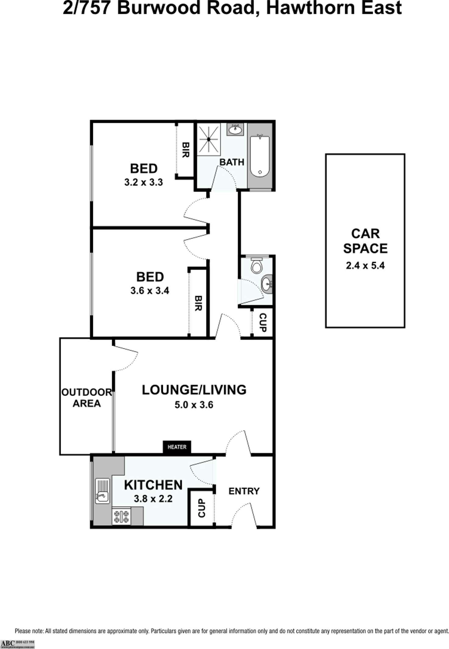 Floorplan of Homely apartment listing, 2/757 Burwood Road, Hawthorn East VIC 3123