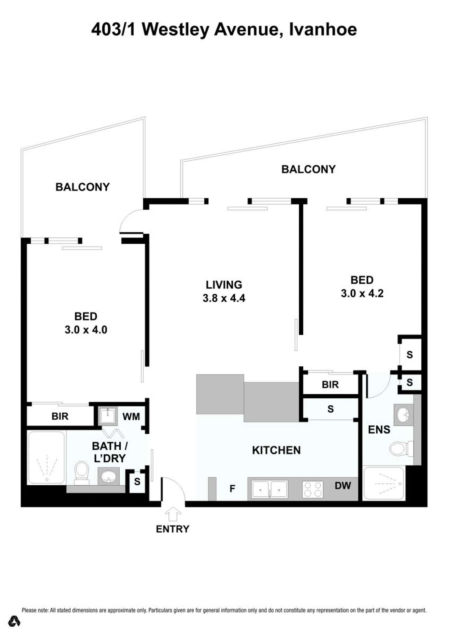 Floorplan of Homely unit listing, 403/1 Westley Avenue, Ivanhoe VIC 3079