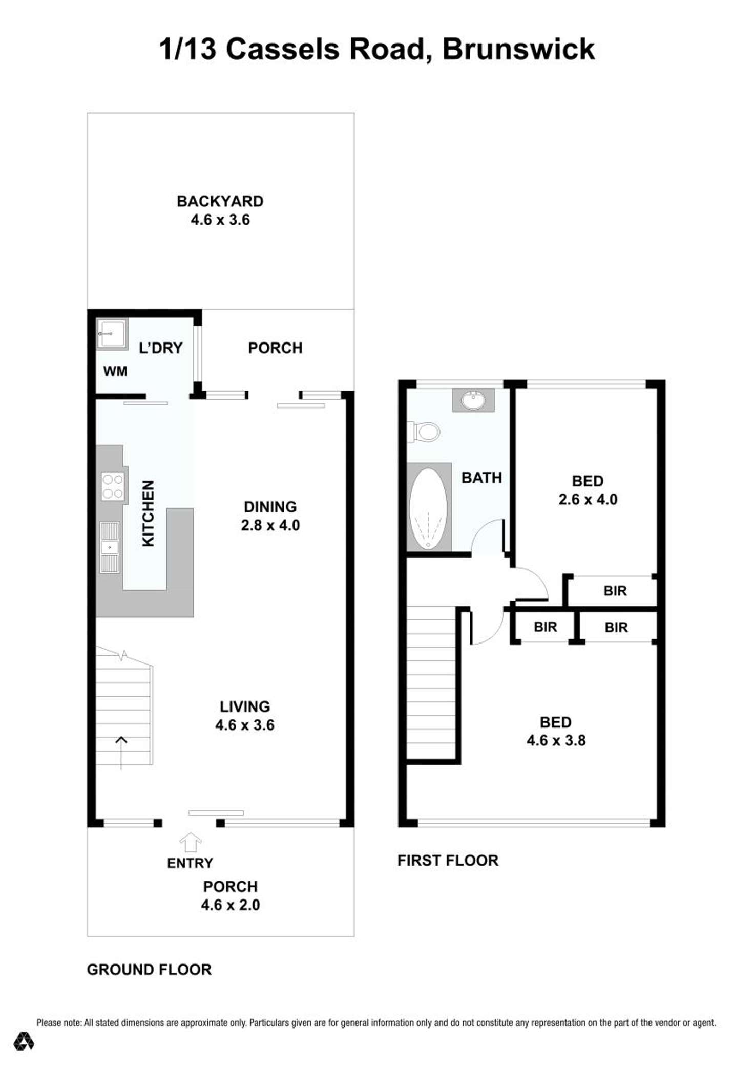 Floorplan of Homely unit listing, 1/13 Cassels Rd, Brunswick VIC 3056