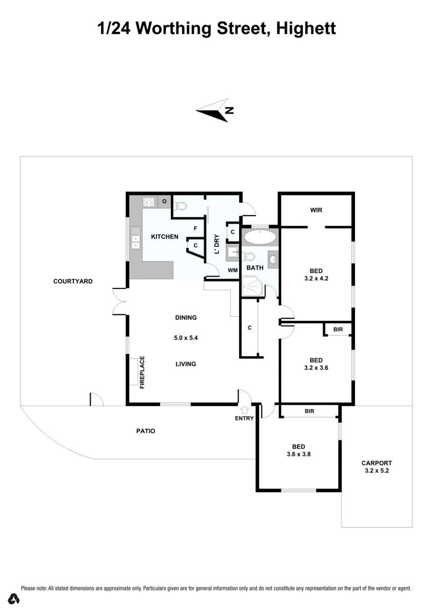 Floorplan of Homely unit listing, 1/24 Worthing Road, Highett VIC 3190