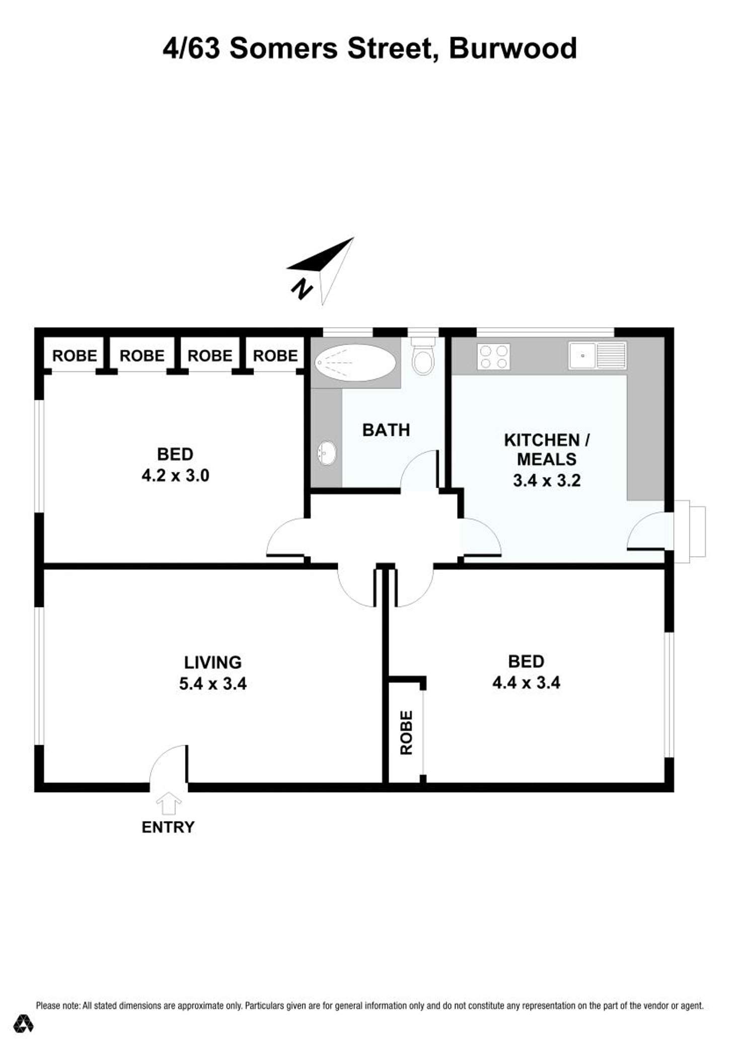 Floorplan of Homely apartment listing, 4/63 Somers Street, Burwood VIC 3125