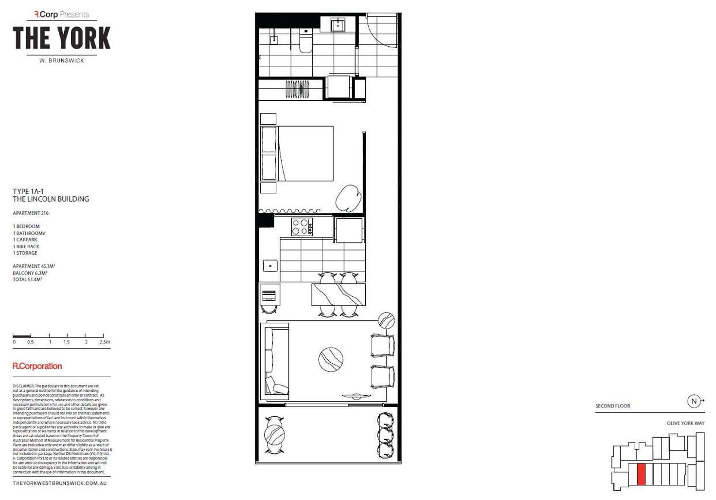 Floorplan of Homely apartment listing, 216/12 Olive York Way, Brunswick West VIC 3055