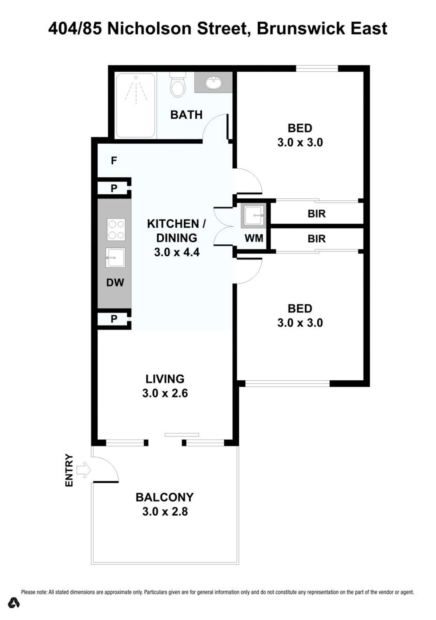 Floorplan of Homely apartment listing, 404/85 Nicholson Street, Brunswick East VIC 3057