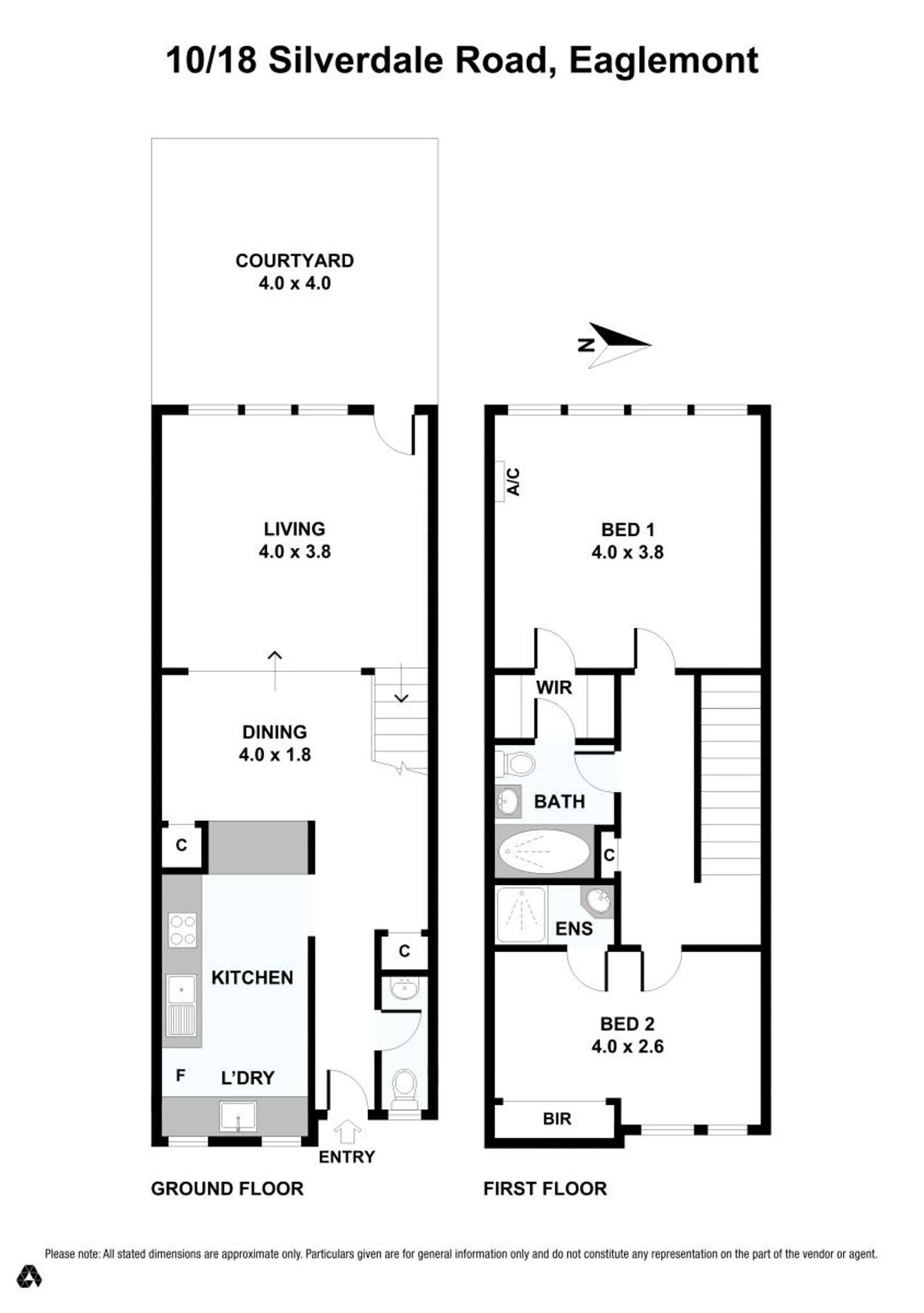 Floorplan of Homely townhouse listing, 10/18 Silverdale Rd, Eaglemont VIC 3084