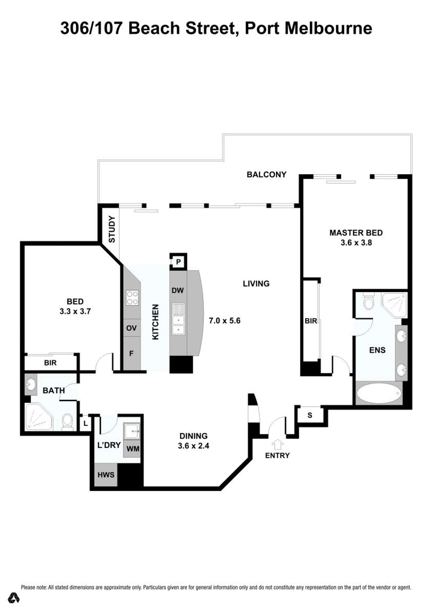 Floorplan of Homely apartment listing, 306/107 Beach Street, Port Melbourne VIC 3207
