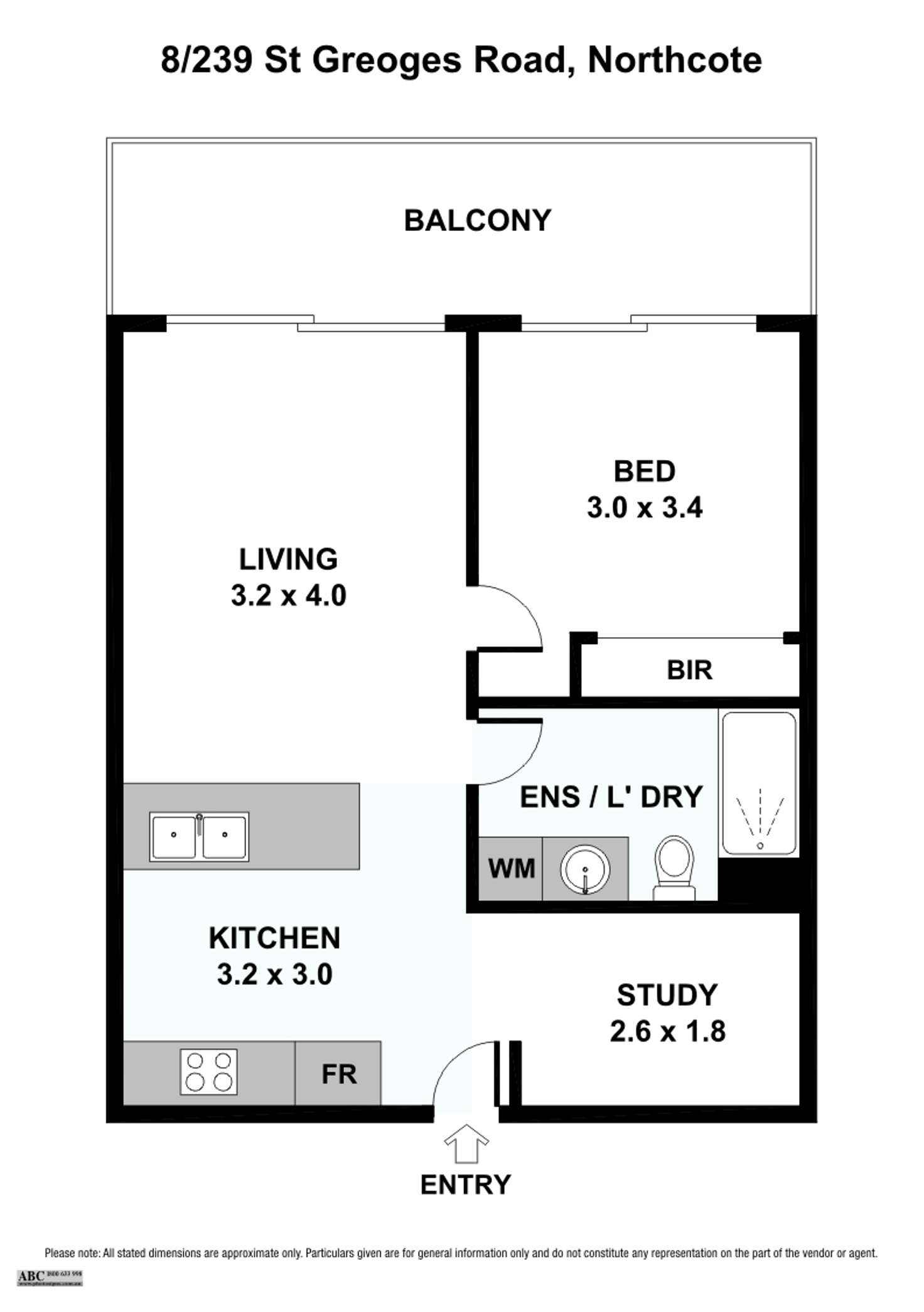 Floorplan of Homely apartment listing, 8/239 St Georges Road, Northcote VIC 3070