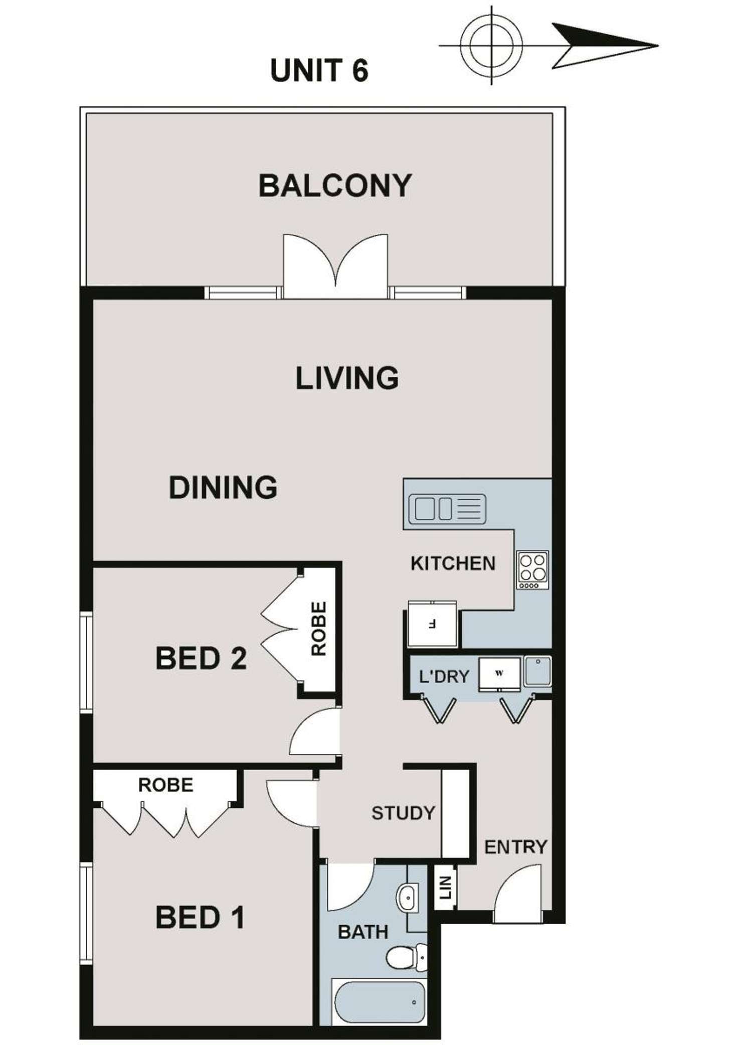 Floorplan of Homely apartment listing, 6/240 Arthur Street, Fairfield VIC 3078