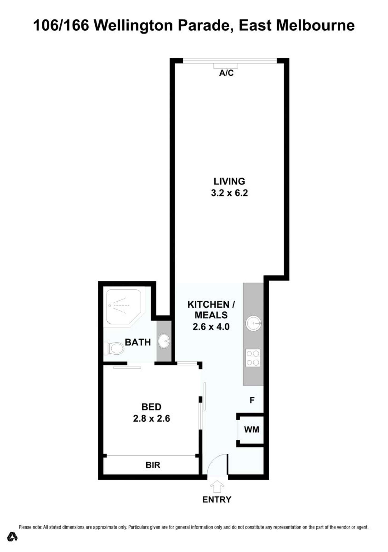 Floorplan of Homely unit listing, 106/166 Wellington Parade, East Melbourne VIC 3002