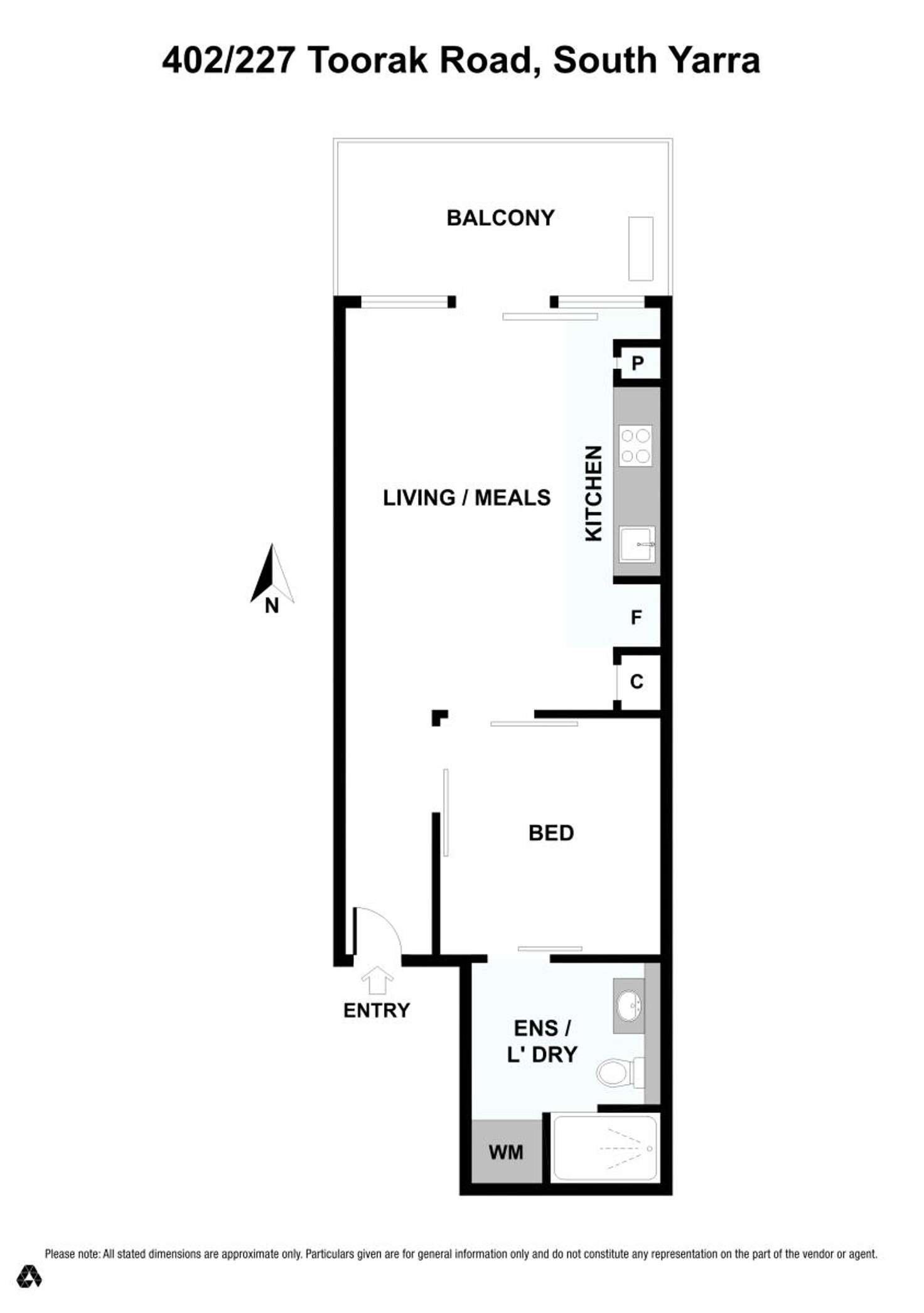 Floorplan of Homely unit listing, 402/227 Toorak Road, South Yarra VIC 3141