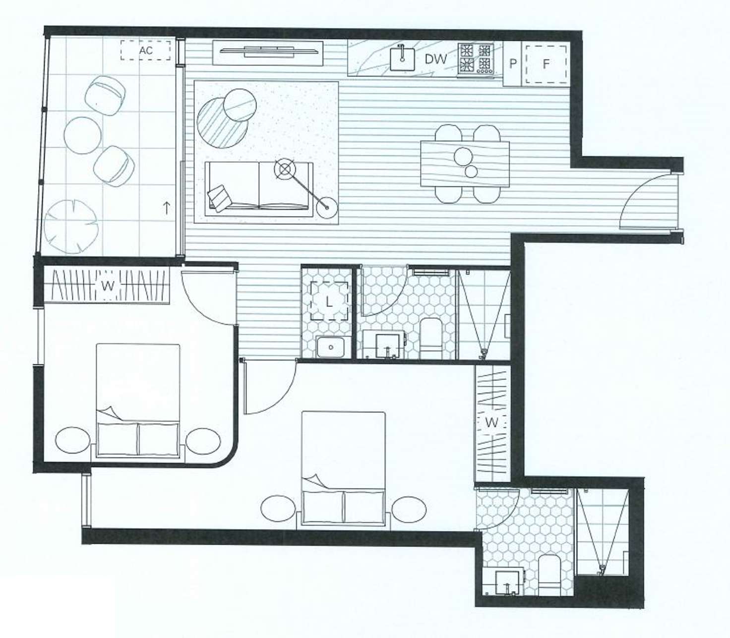 Floorplan of Homely apartment listing, 509/636 High Street, Thornbury VIC 3071