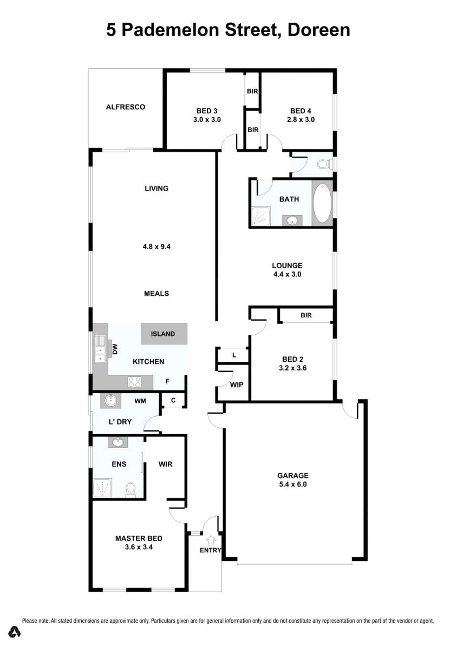 Floorplan of Homely house listing, 5 Pademelon Street, Doreen VIC 3754