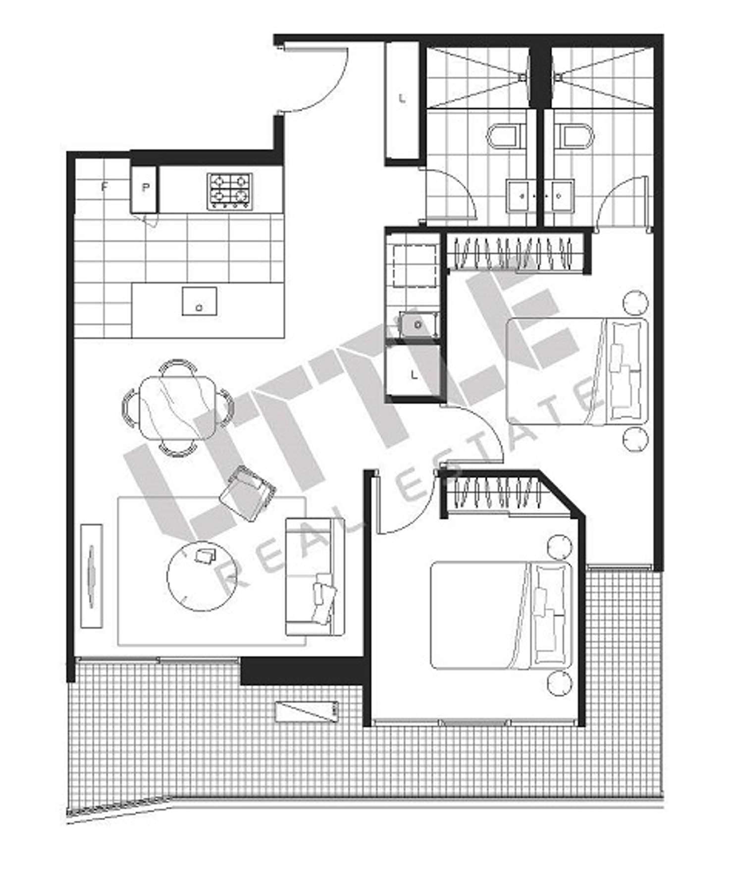 Floorplan of Homely apartment listing, 1302/3 Yarra Street, South Yarra VIC 3141