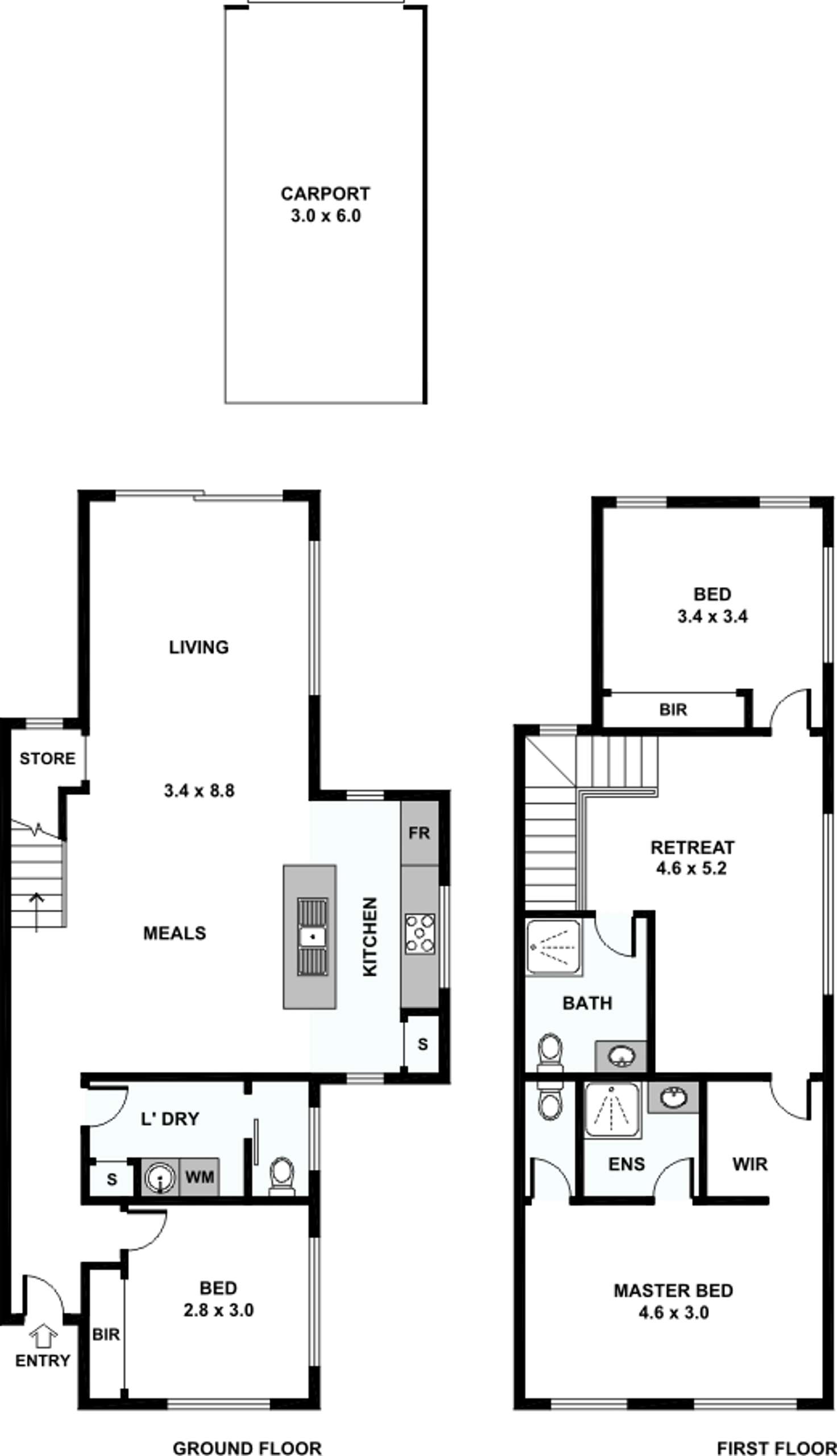 Floorplan of Homely townhouse listing, 32 Little Windrock Avenue, Craigieburn VIC 3064