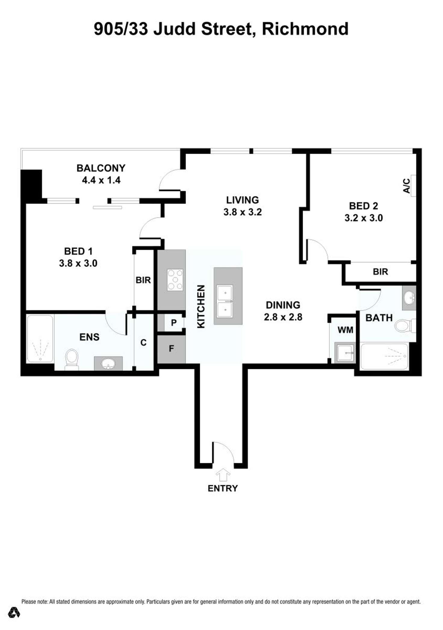 Floorplan of Homely apartment listing, 905/33 Judd Street, Richmond VIC 3121