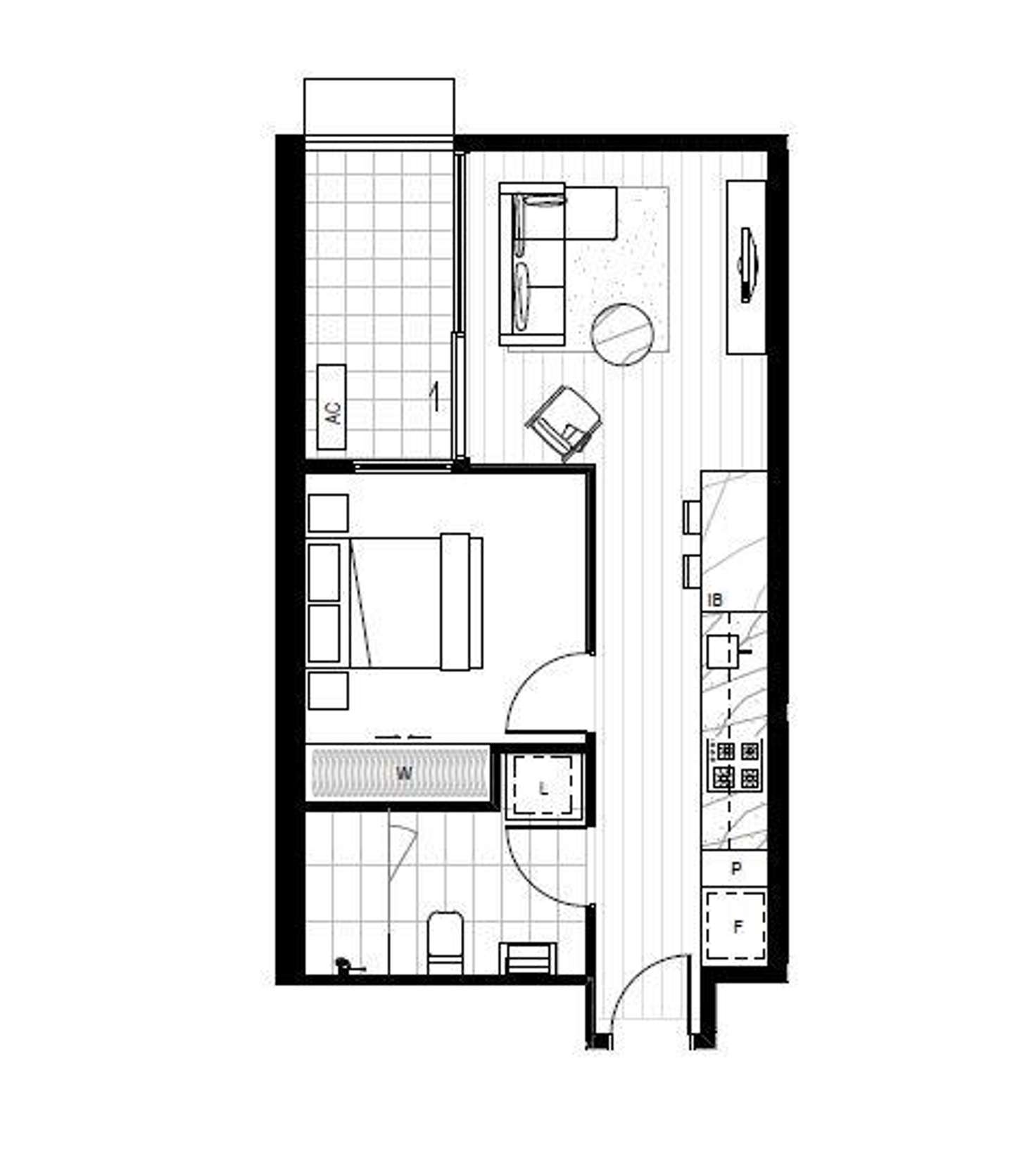 Floorplan of Homely apartment listing, 504/81 Argyle Street, Fitzroy VIC 3065