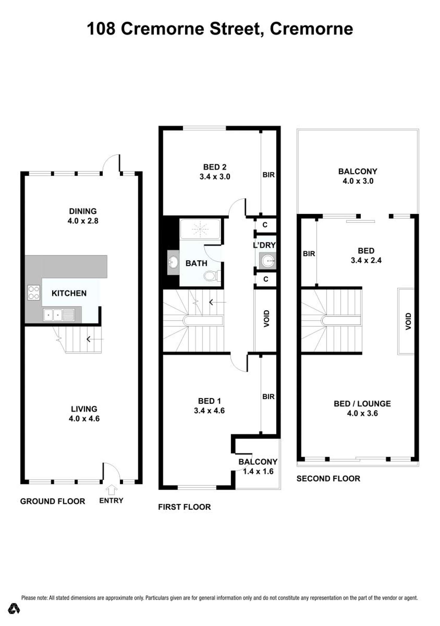 Floorplan of Homely townhouse listing, 108 Cremorne St, Cremorne VIC 3121