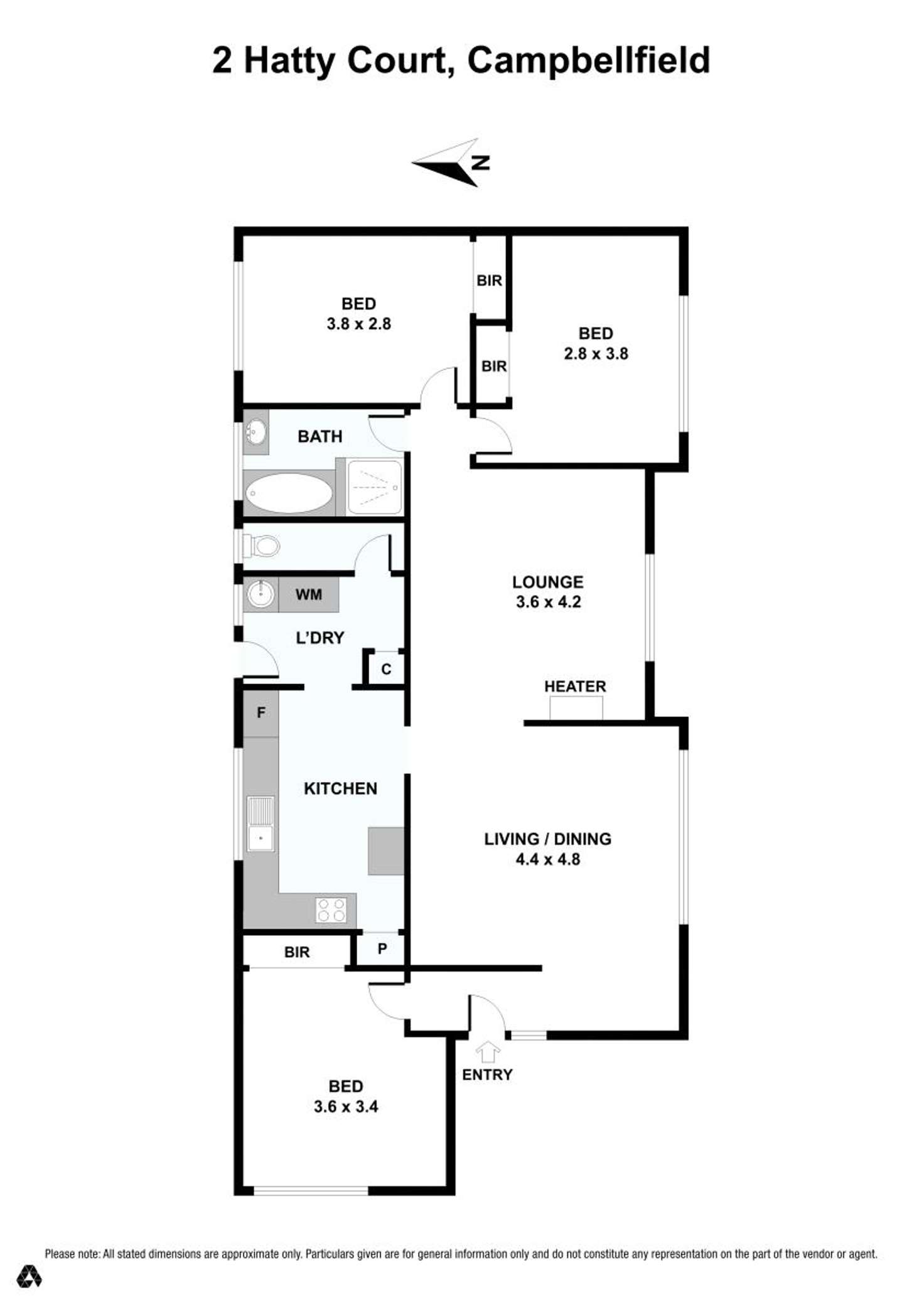 Floorplan of Homely house listing, 2 Hatty Court, Campbellfield VIC 3061