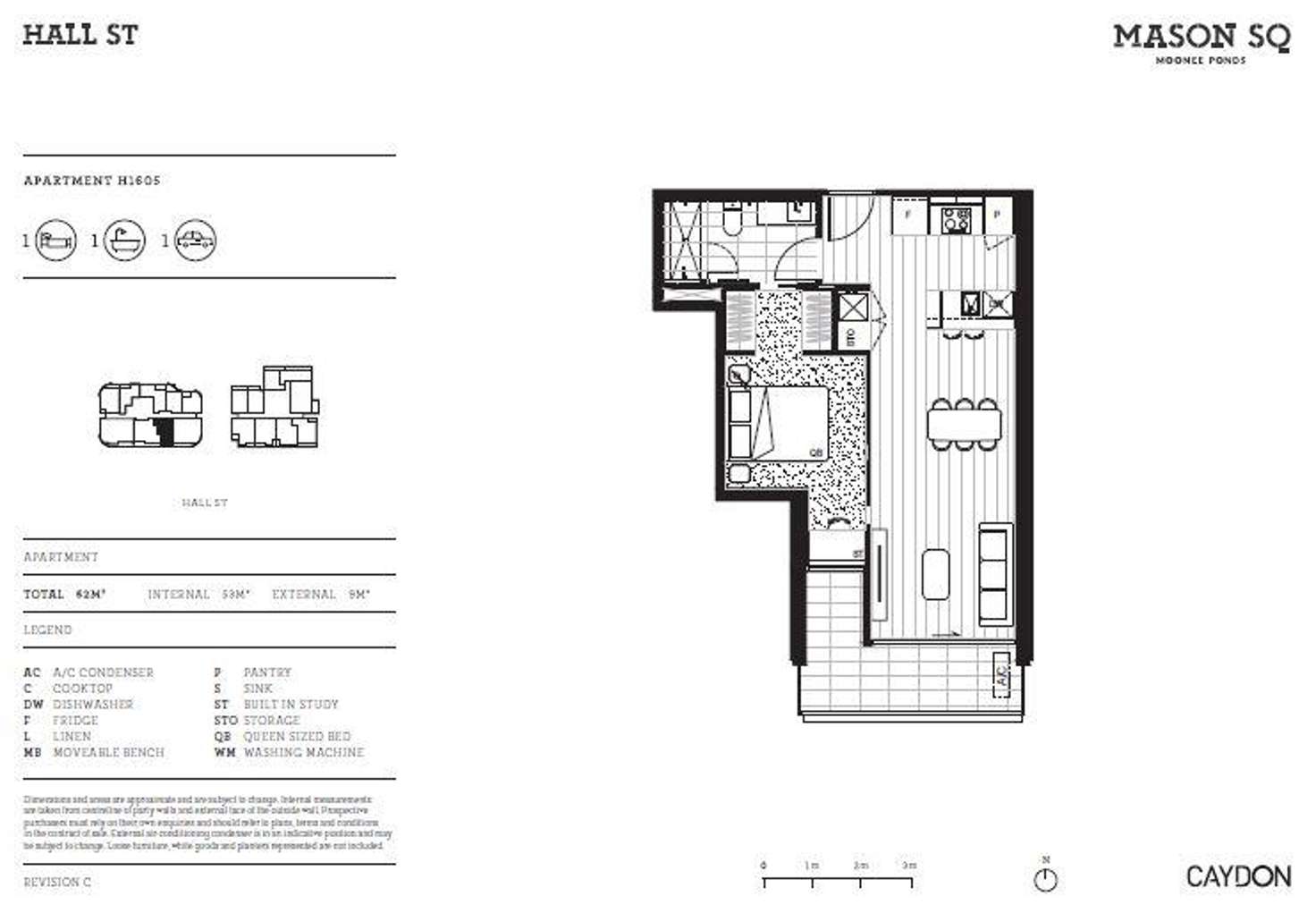 Floorplan of Homely apartment listing, 1605/40 Hall Street, Moonee Ponds VIC 3039