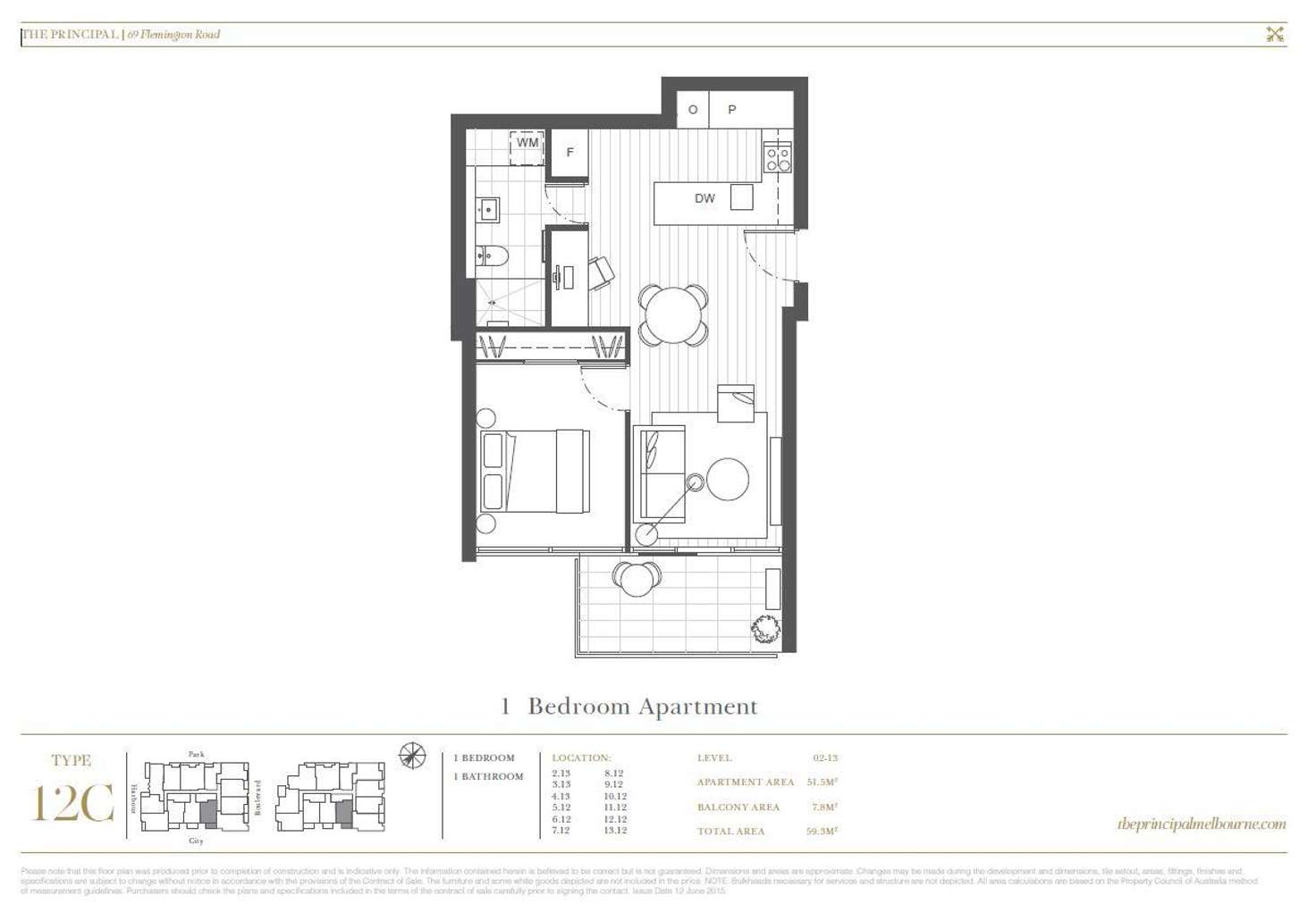 Floorplan of Homely apartment listing, 712/69 Flemington Road, North Melbourne VIC 3051