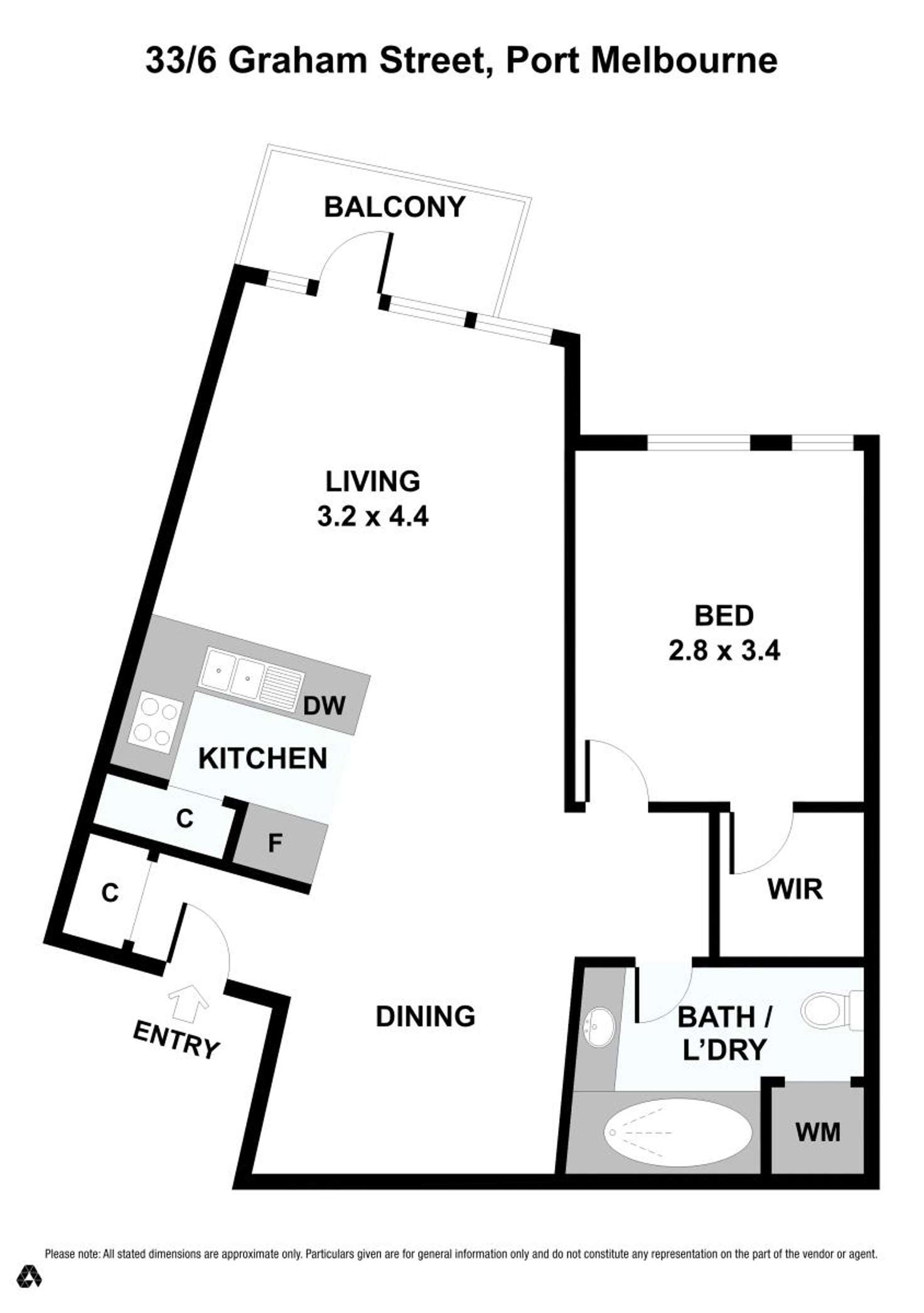 Floorplan of Homely apartment listing, 33/6 Graham Street, Port Melbourne VIC 3207