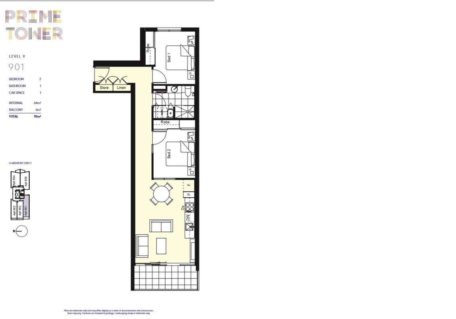 Floorplan of Homely apartment listing, 901/47 Claremont Street, South Yarra VIC 3141