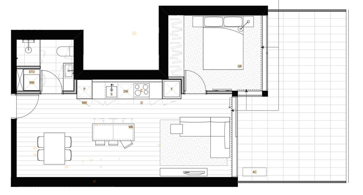 Floorplan of Homely apartment listing, 403/1 Ascot Vale Road, Flemington VIC 3031