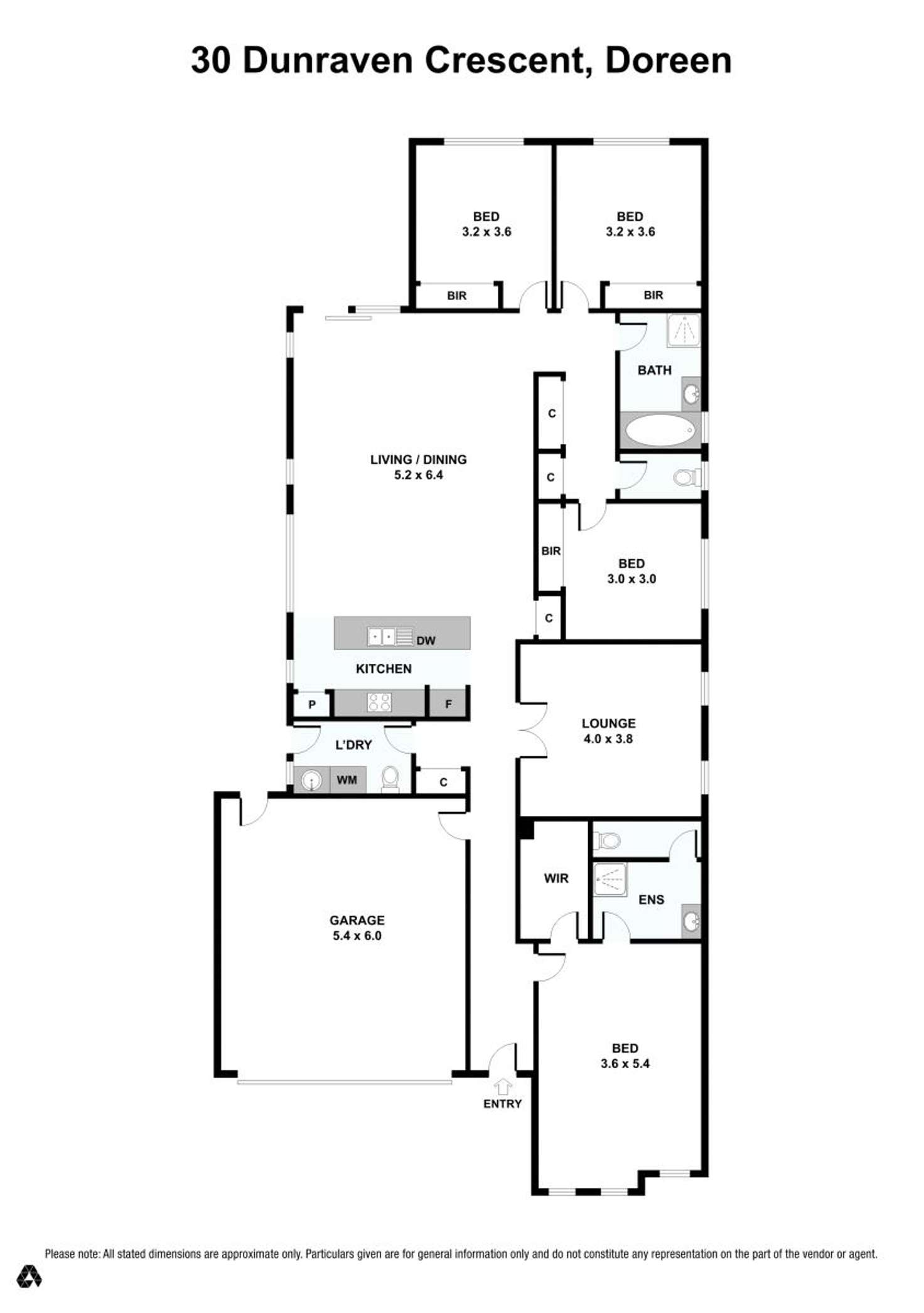 Floorplan of Homely house listing, 30 Dunraven Crescent, Doreen VIC 3754