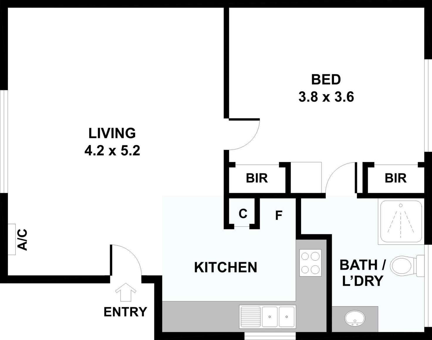 Floorplan of Homely unit listing, 2/42 Creswick Street, Hawthorn VIC 3122