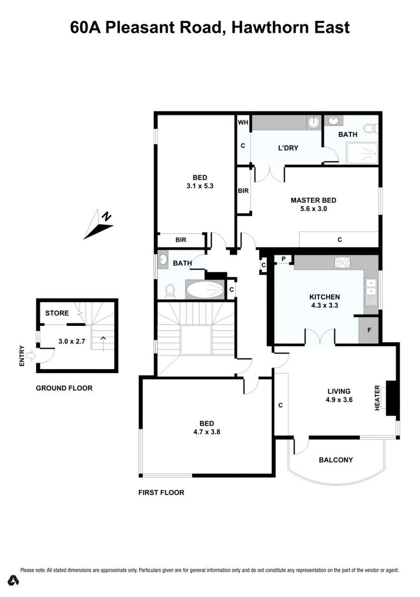 Floorplan of Homely apartment listing, 60A Pleasant Road, Hawthorn East VIC 3123