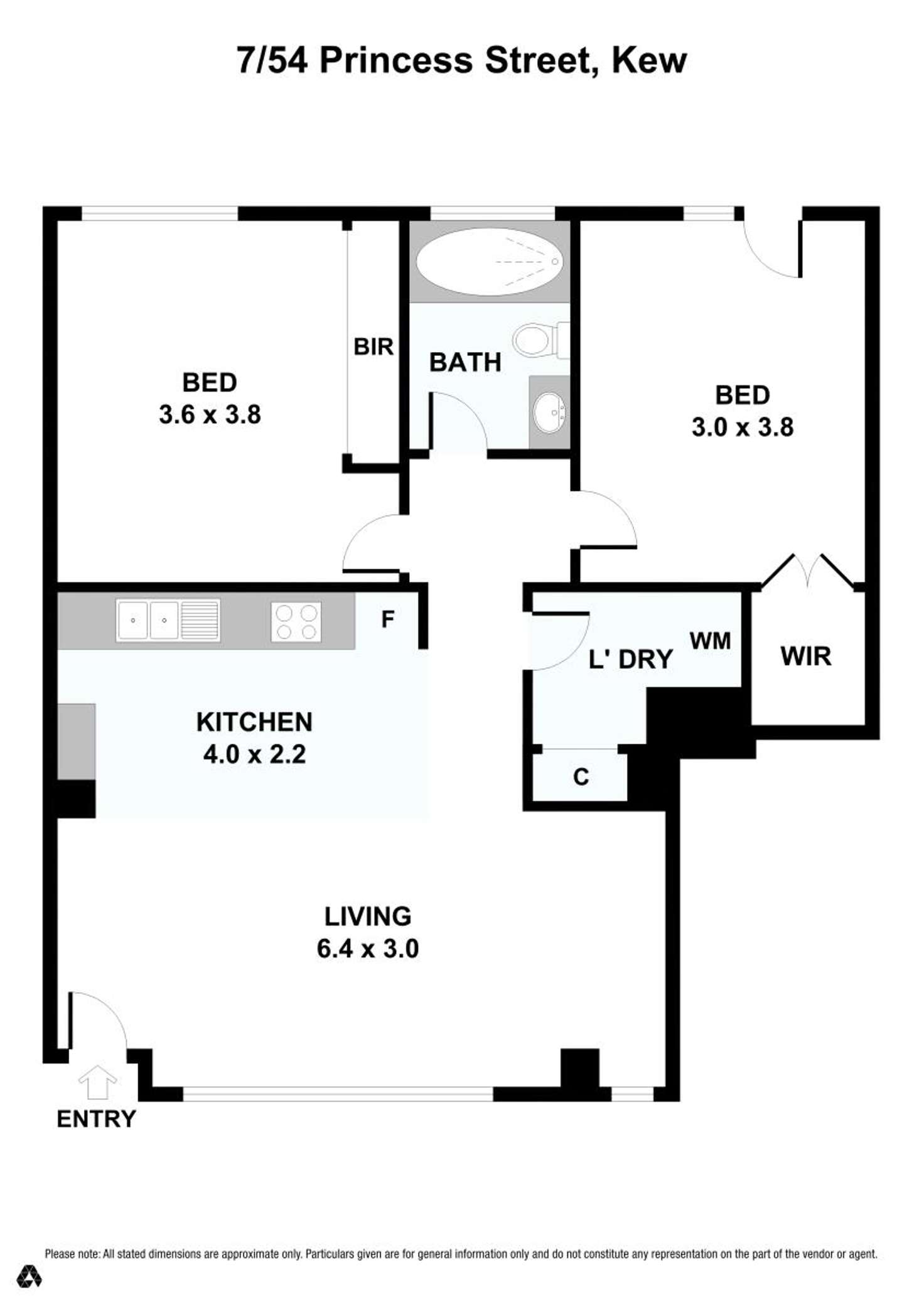 Floorplan of Homely unit listing, 7/54 Princess Street, Kew VIC 3101