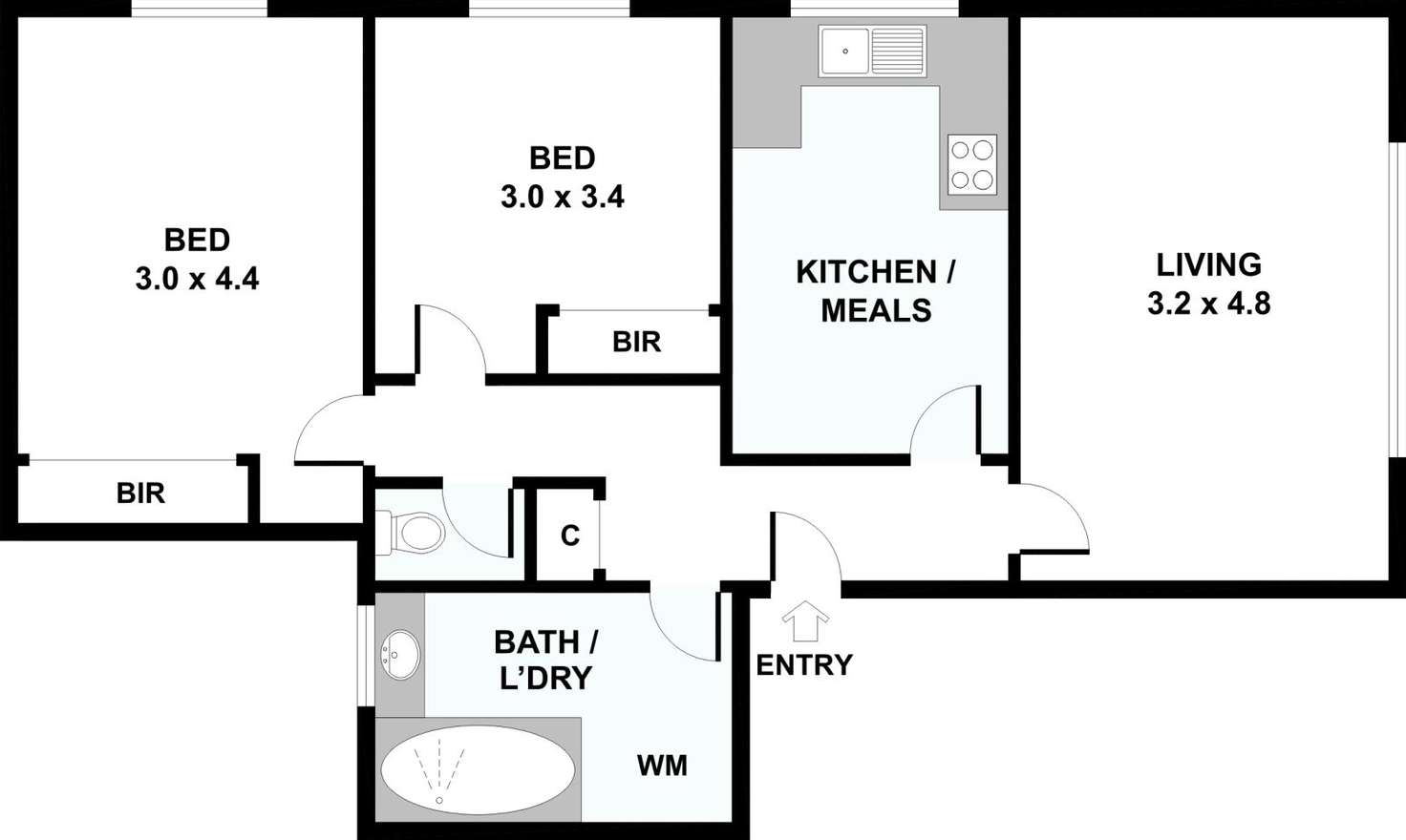 Floorplan of Homely apartment listing, 02/19 Elphin Grove, Hawthorn VIC 3122
