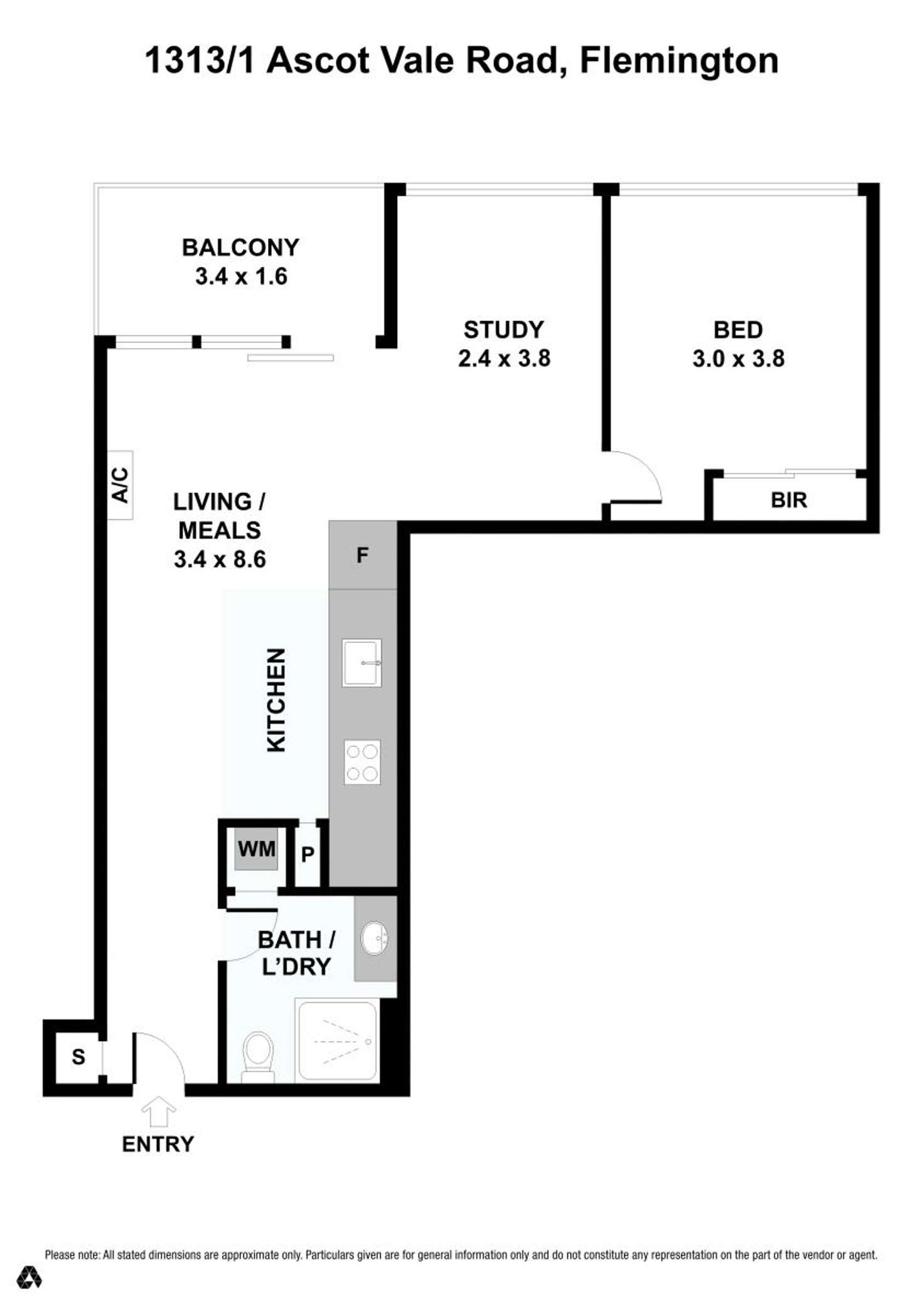 Floorplan of Homely apartment listing, 1313/1 Ascot Vale Road, Flemington VIC 3031