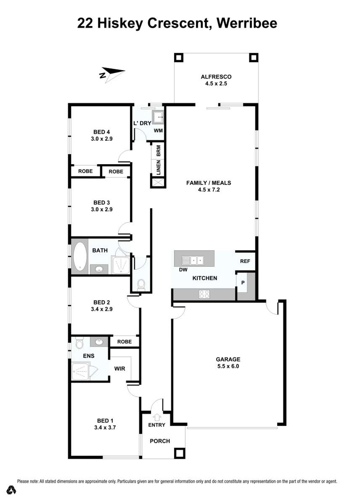 Floorplan of Homely house listing, 22 Hiskey Crescent, Werribee VIC 3030