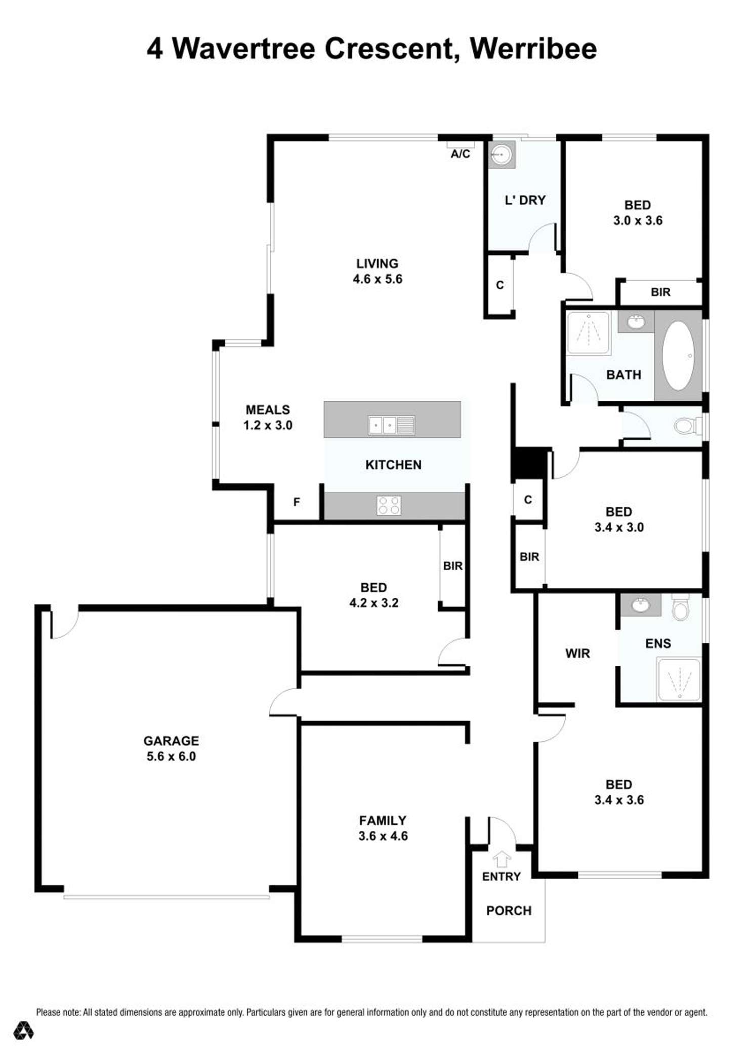 Floorplan of Homely house listing, 4 Wavertree Crescent, Werribee VIC 3030