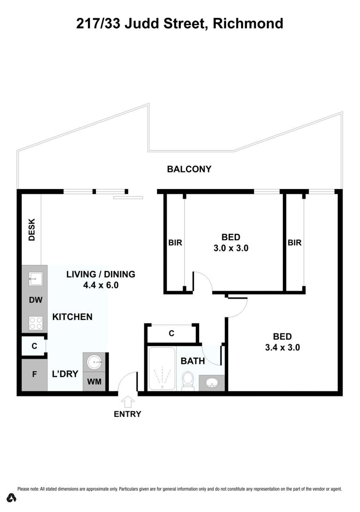 Floorplan of Homely apartment listing, 217/33 Judd Street, Richmond VIC 3121