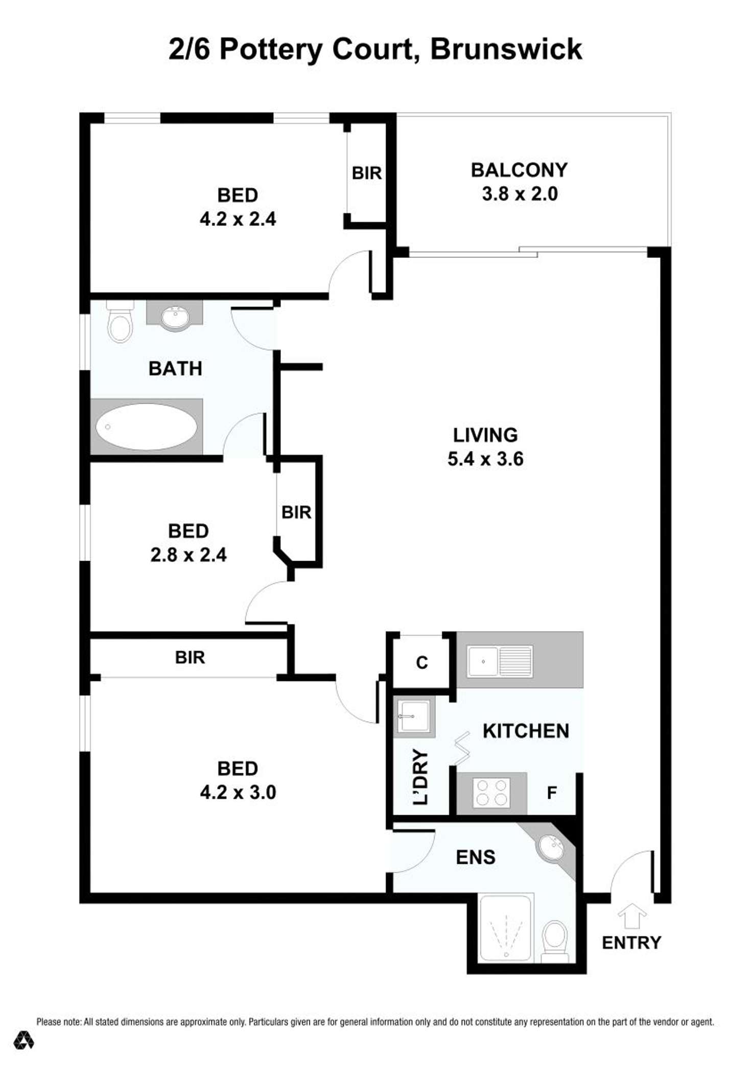 Floorplan of Homely apartment listing, 2/6 Pottery Court, Brunswick VIC 3056