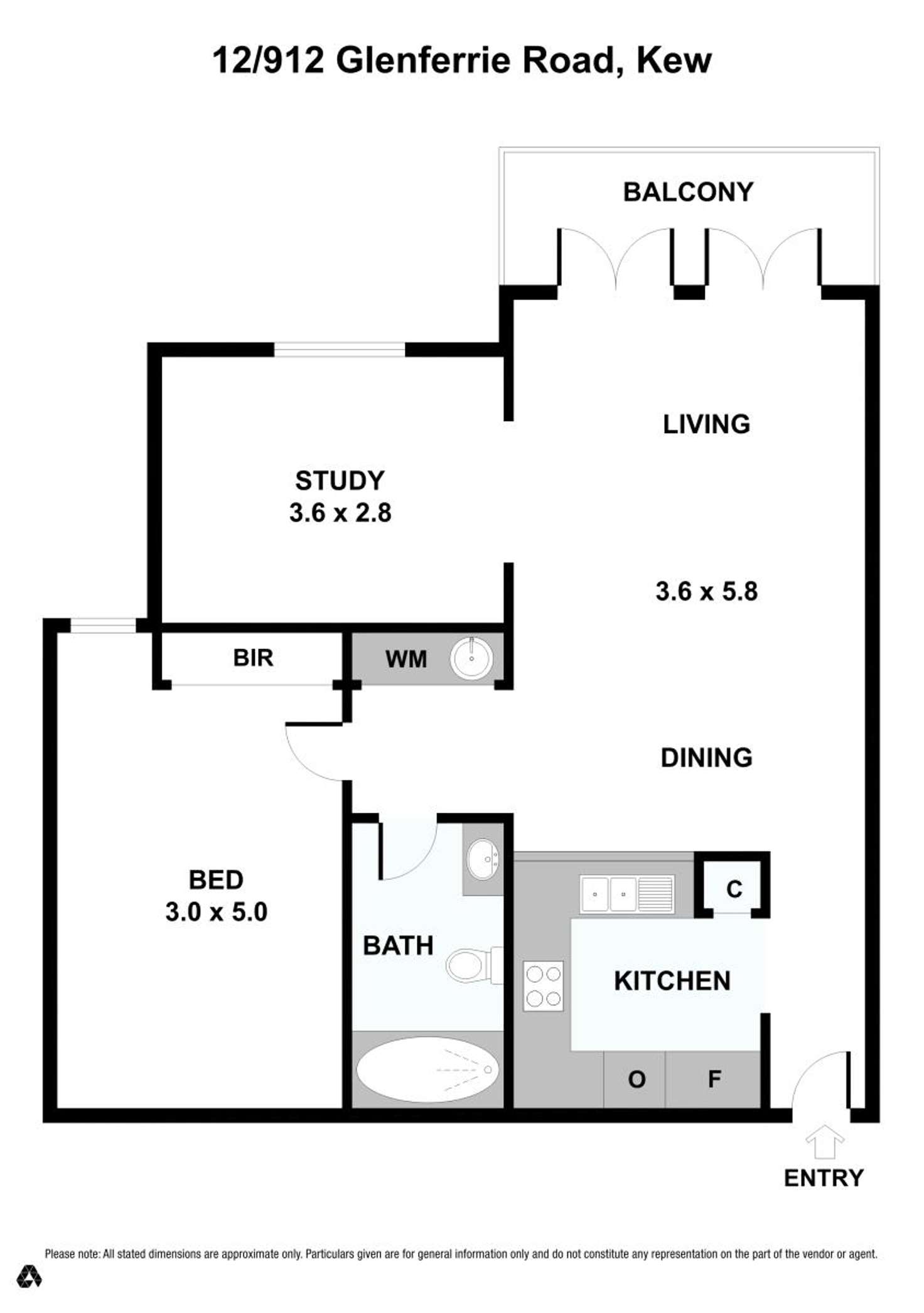 Floorplan of Homely apartment listing, 12/912 Glenferrie Road, Kew VIC 3101