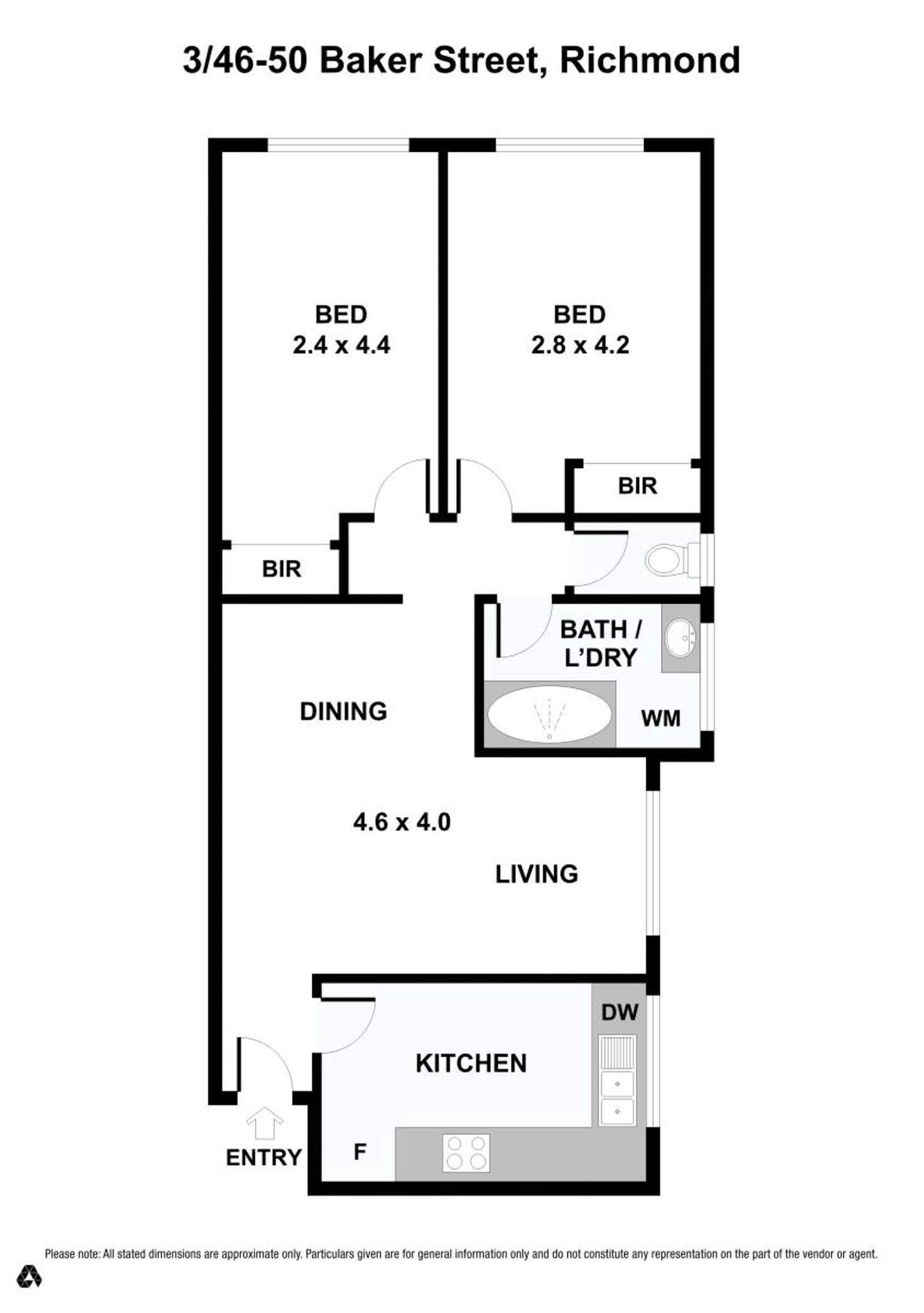 Floorplan of Homely apartment listing, 3/46-50 Baker Street, Richmond VIC 3121