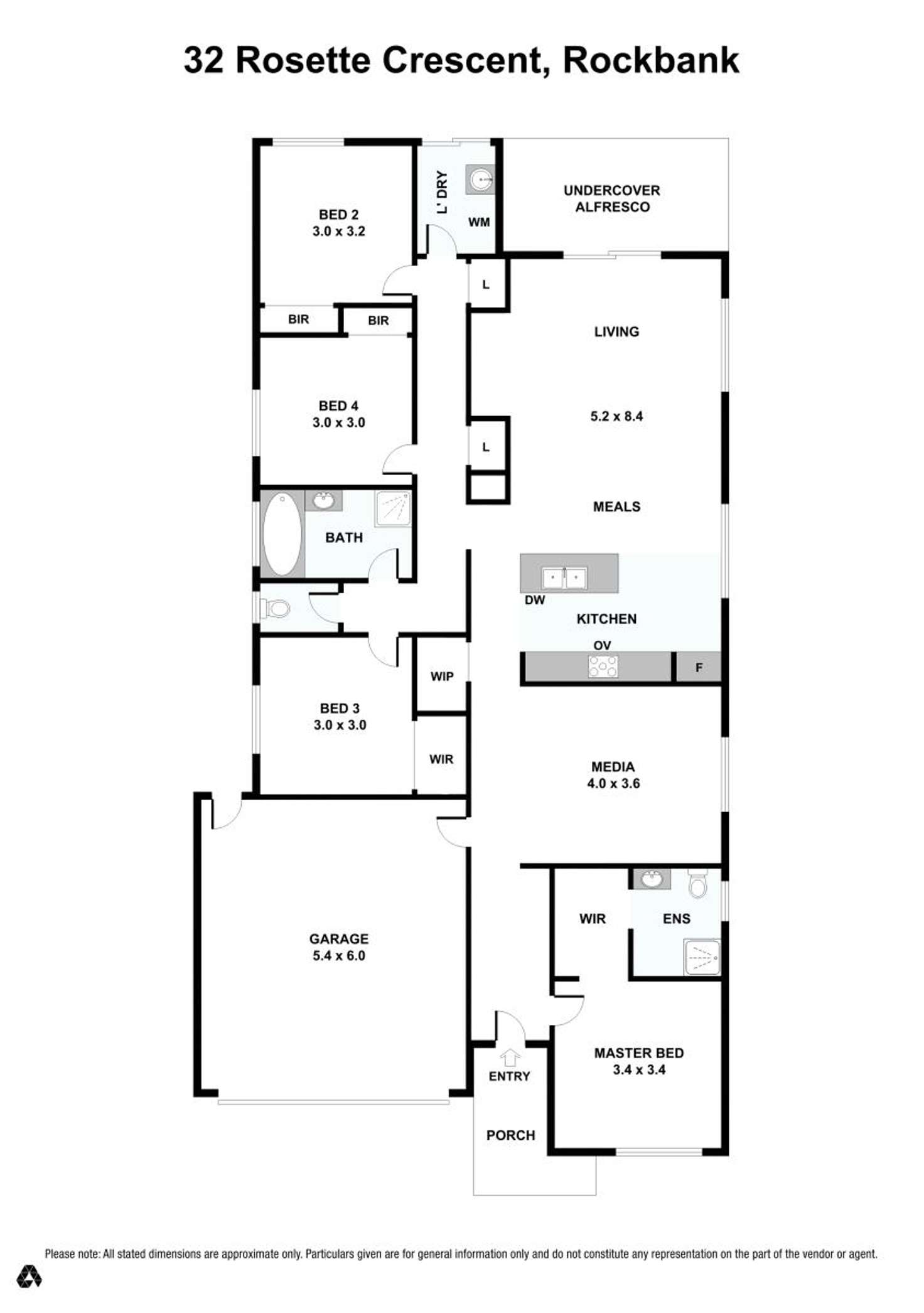 Floorplan of Homely house listing, 32 Rosette Crescent, Rockbank VIC 3335