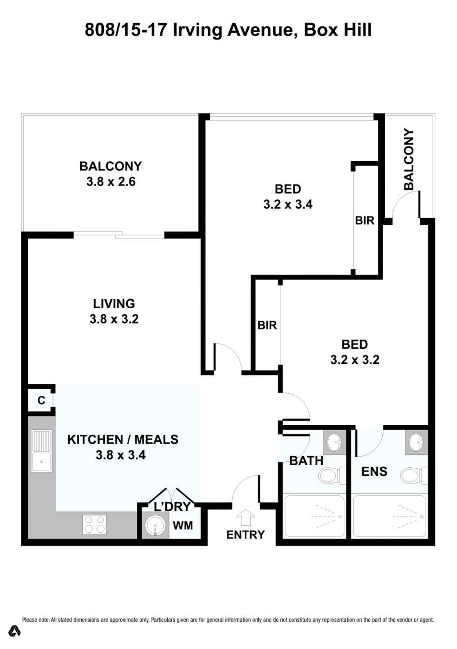 Floorplan of Homely unit listing, 808/15 Irving Avenue, Box Hill VIC 3128