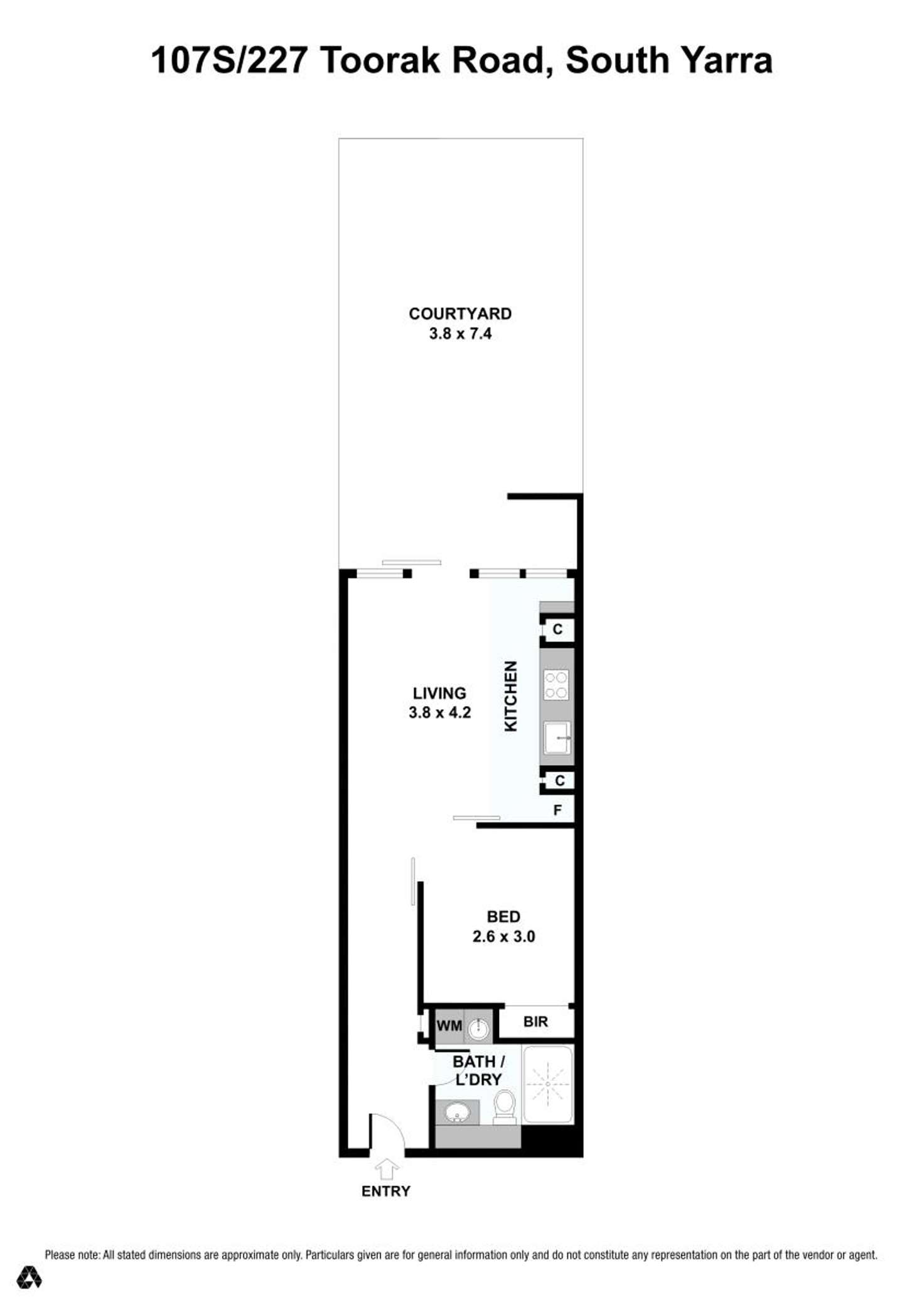 Floorplan of Homely unit listing, 107S/227 Toorak Road, South Yarra VIC 3141