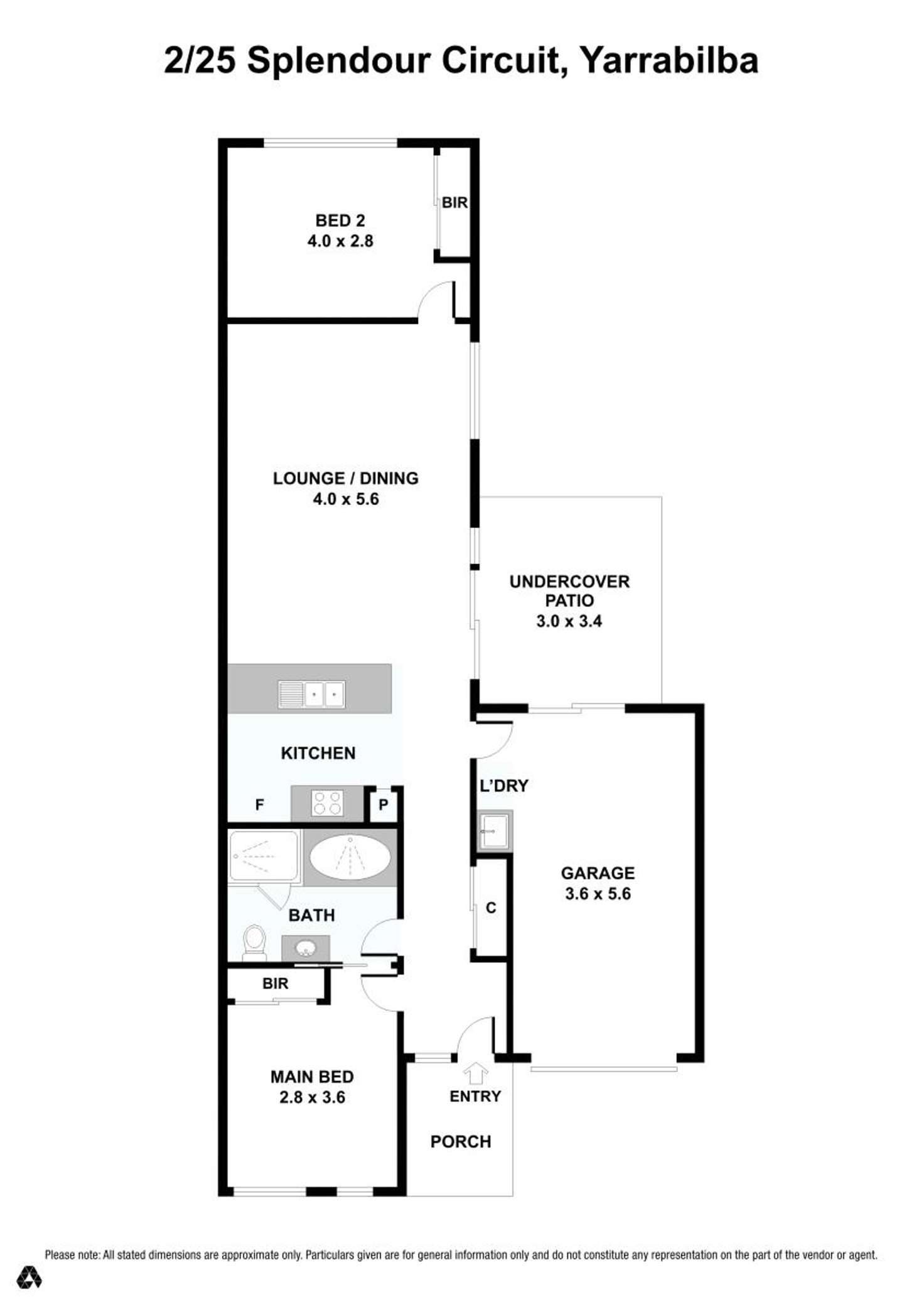 Floorplan of Homely semiDetached listing, 2/25 Splendour Circuit, Yarrabilba QLD 4207