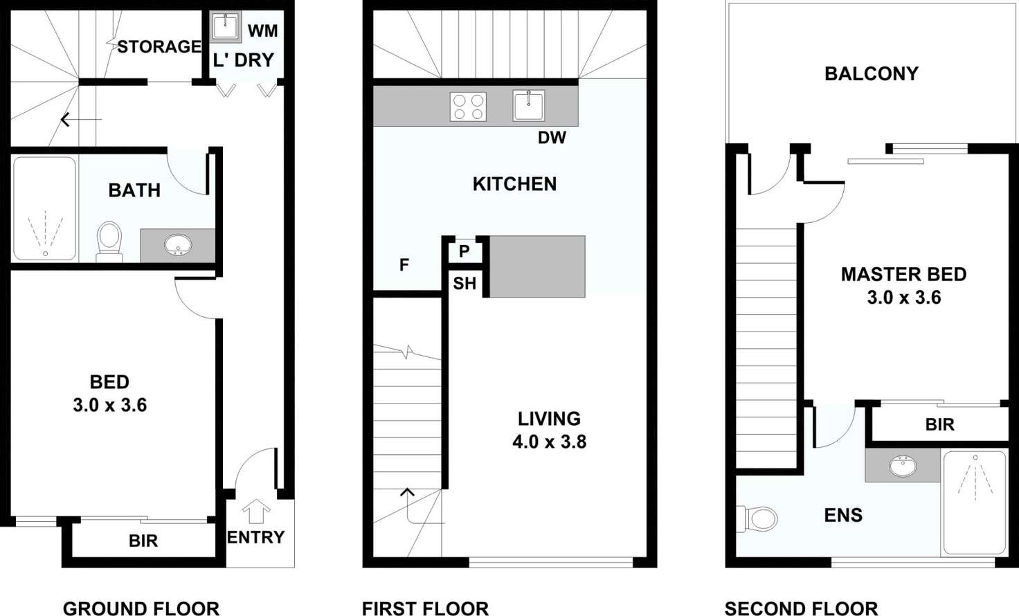 Floorplan of Homely townhouse listing, 3/52-54 St Leonards Road, Ascot Vale VIC 3032