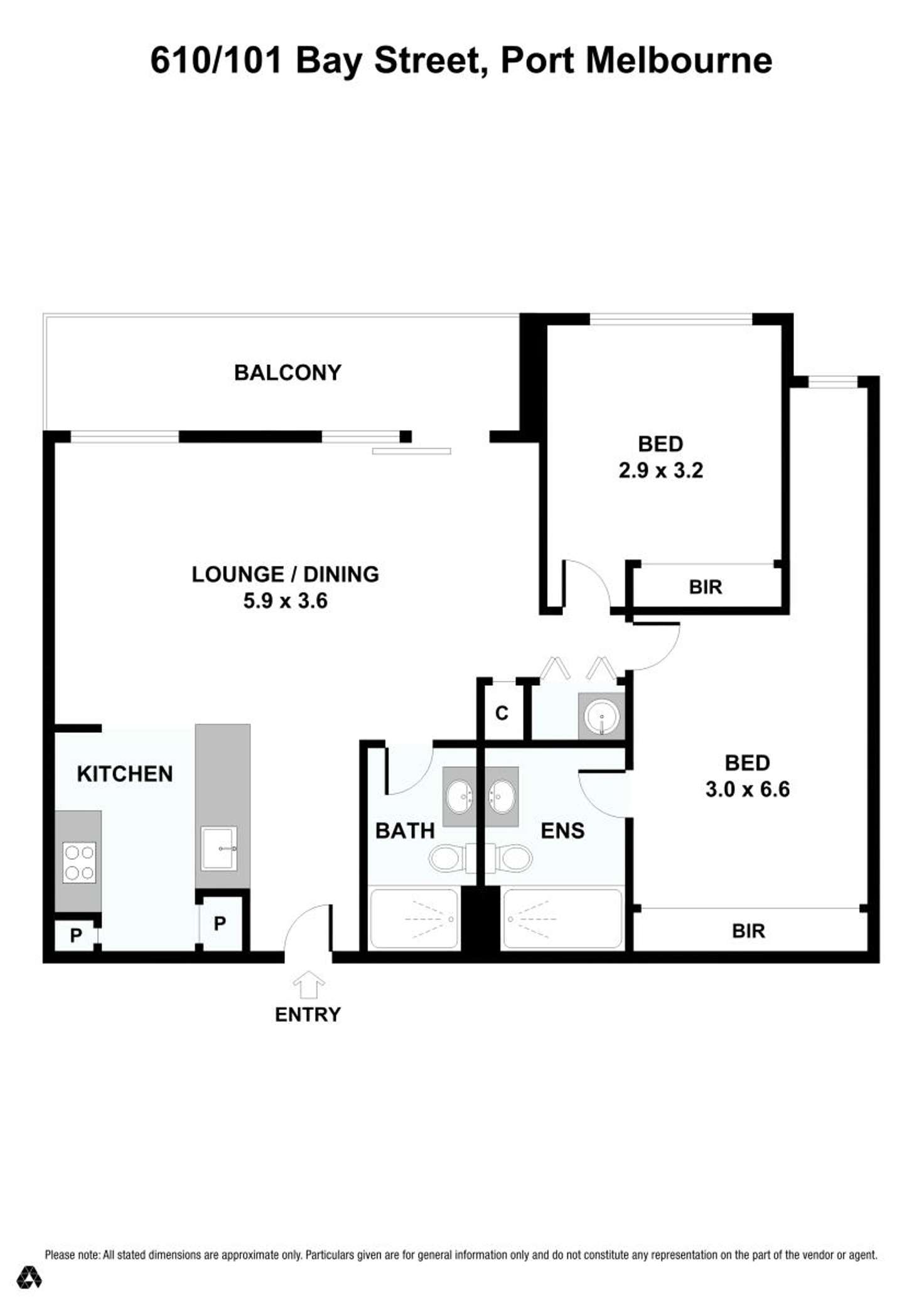 Floorplan of Homely apartment listing, 610/101 Bay Street, Port Melbourne VIC 3207