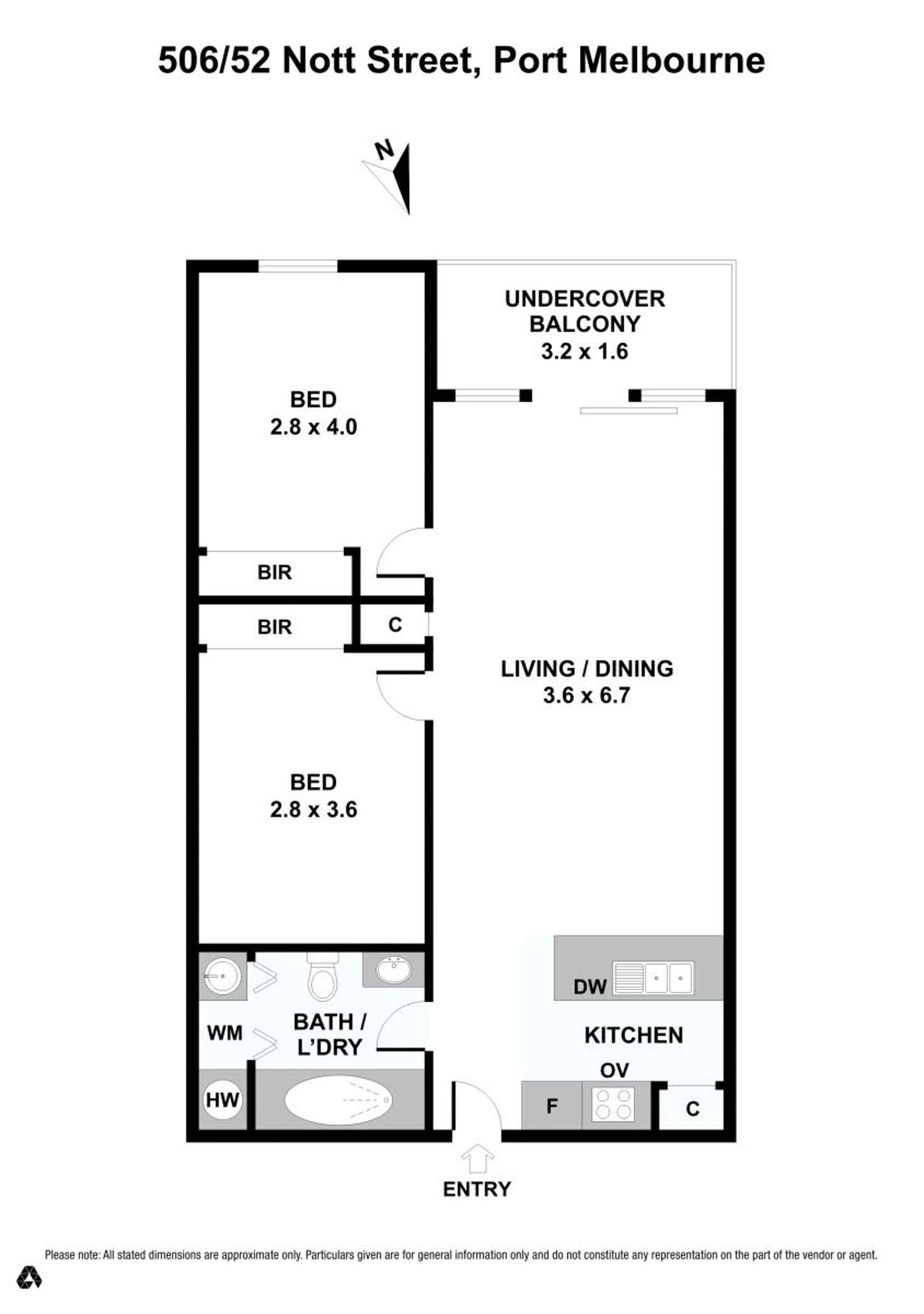 Floorplan of Homely unit listing, 506/52 Nott Street, Port Melbourne VIC 3207