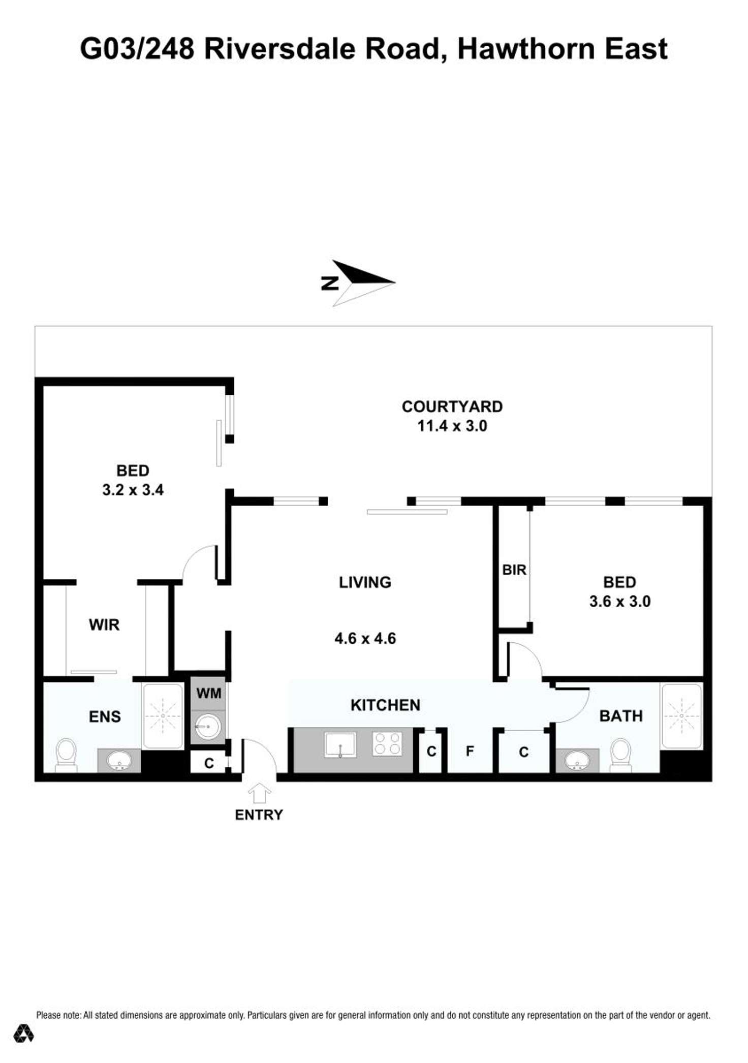 Floorplan of Homely unit listing, G03/248 Riversdale Road, Hawthorn East VIC 3123