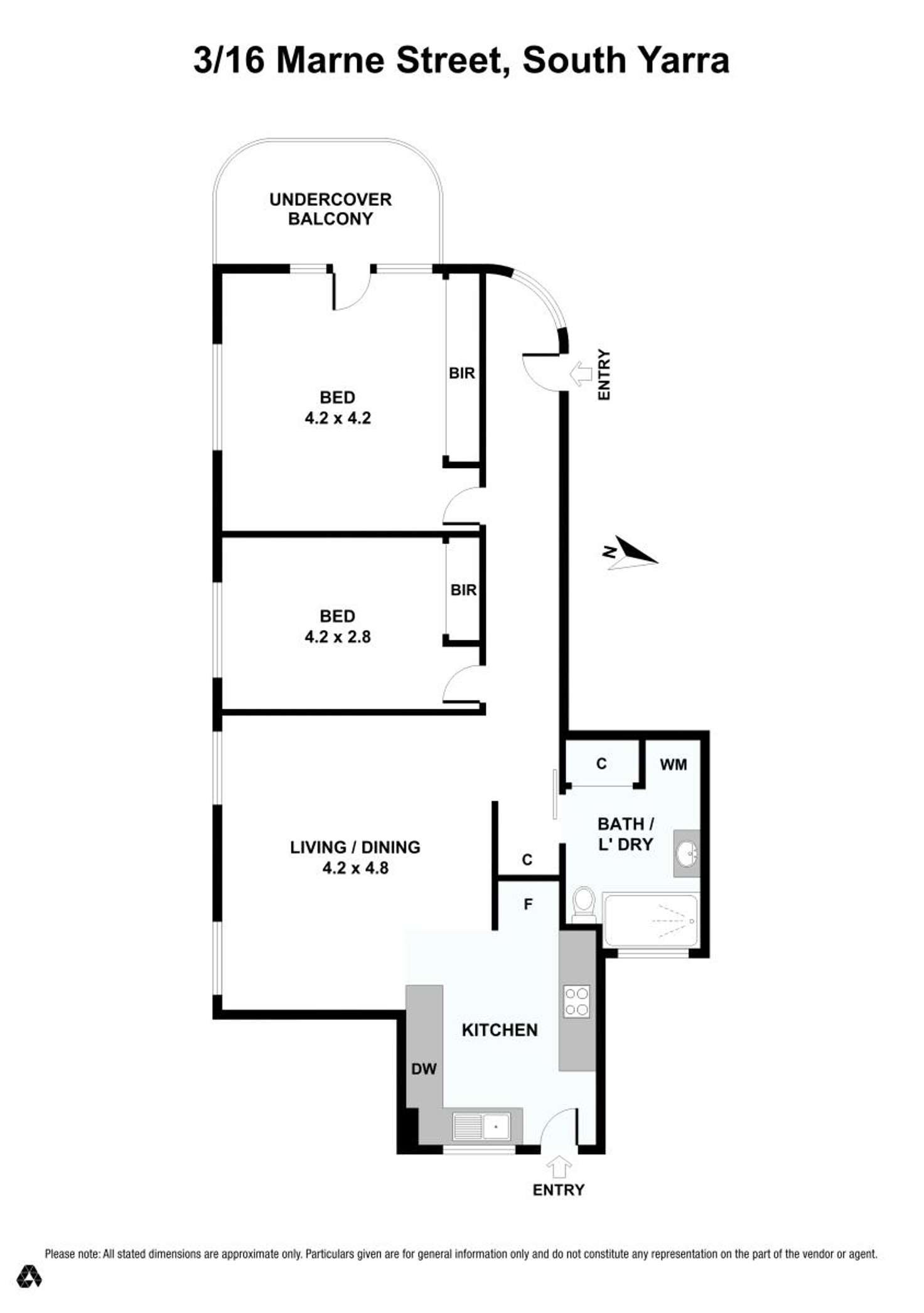 Floorplan of Homely unit listing, 3/16 Marne Street, South Yarra VIC 3141