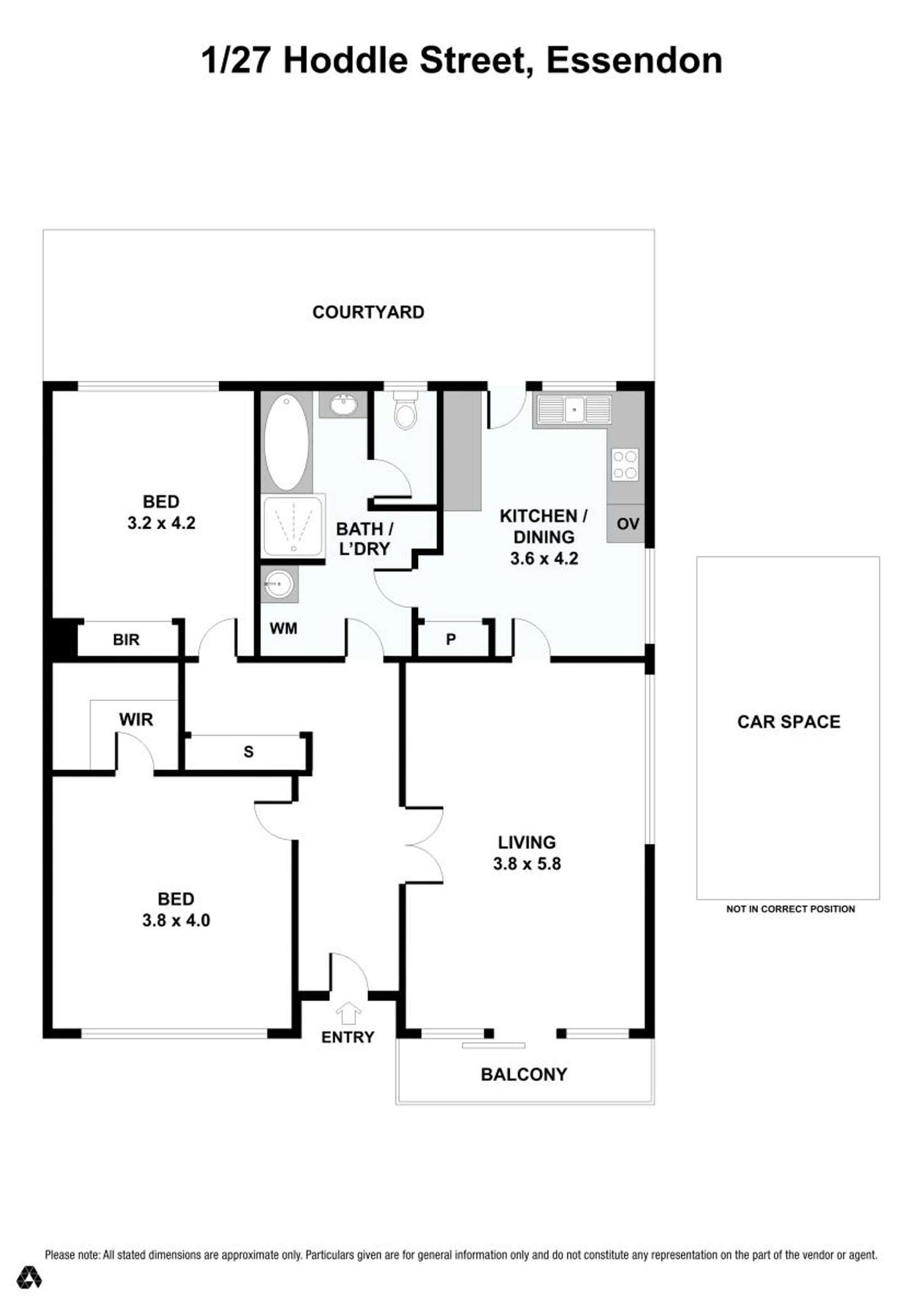 Floorplan of Homely unit listing, 1/27 Hoddle Street, Essendon VIC 3040