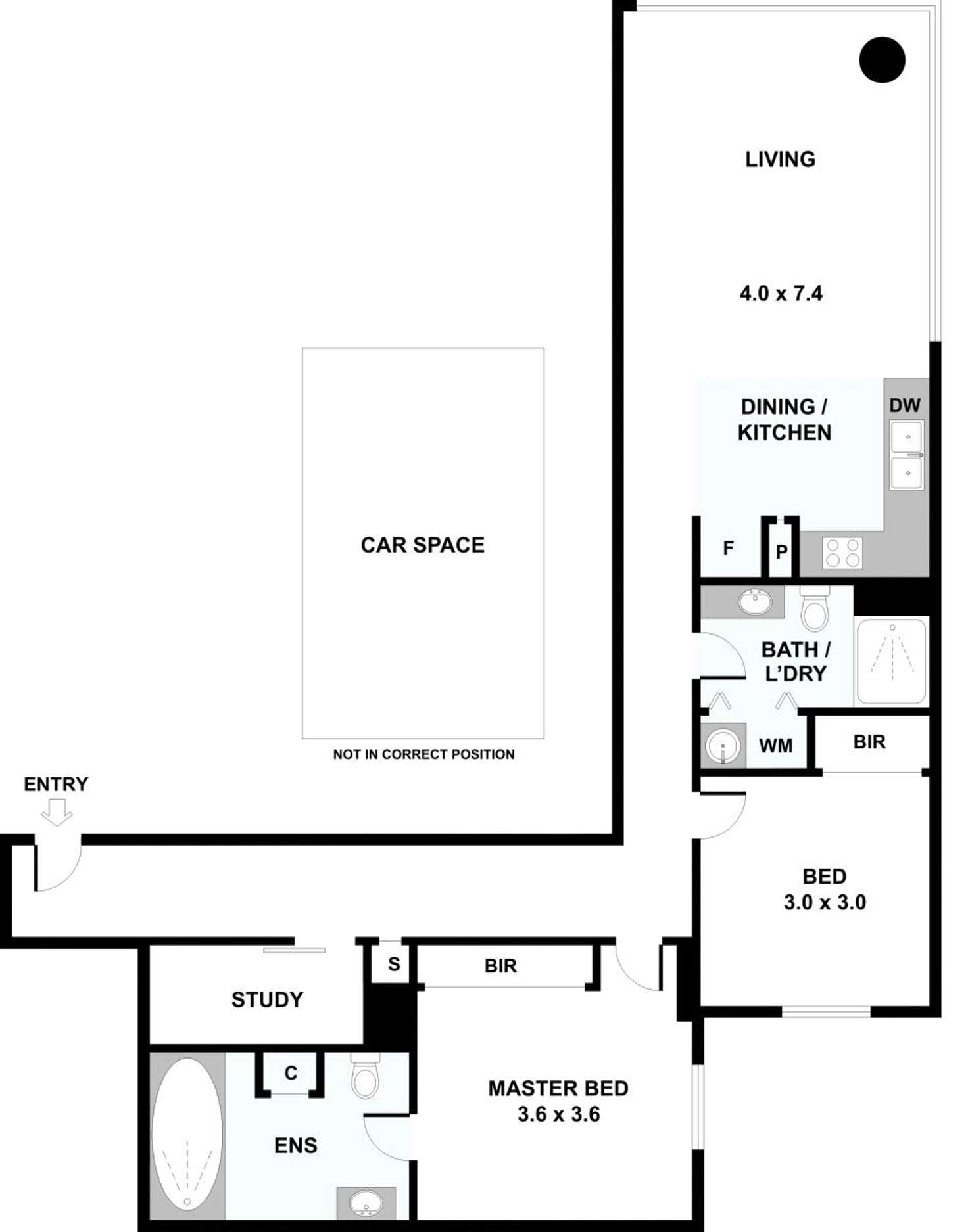 Floorplan of Homely apartment listing, 1302/68 La Trobe Street, Melbourne VIC 3000