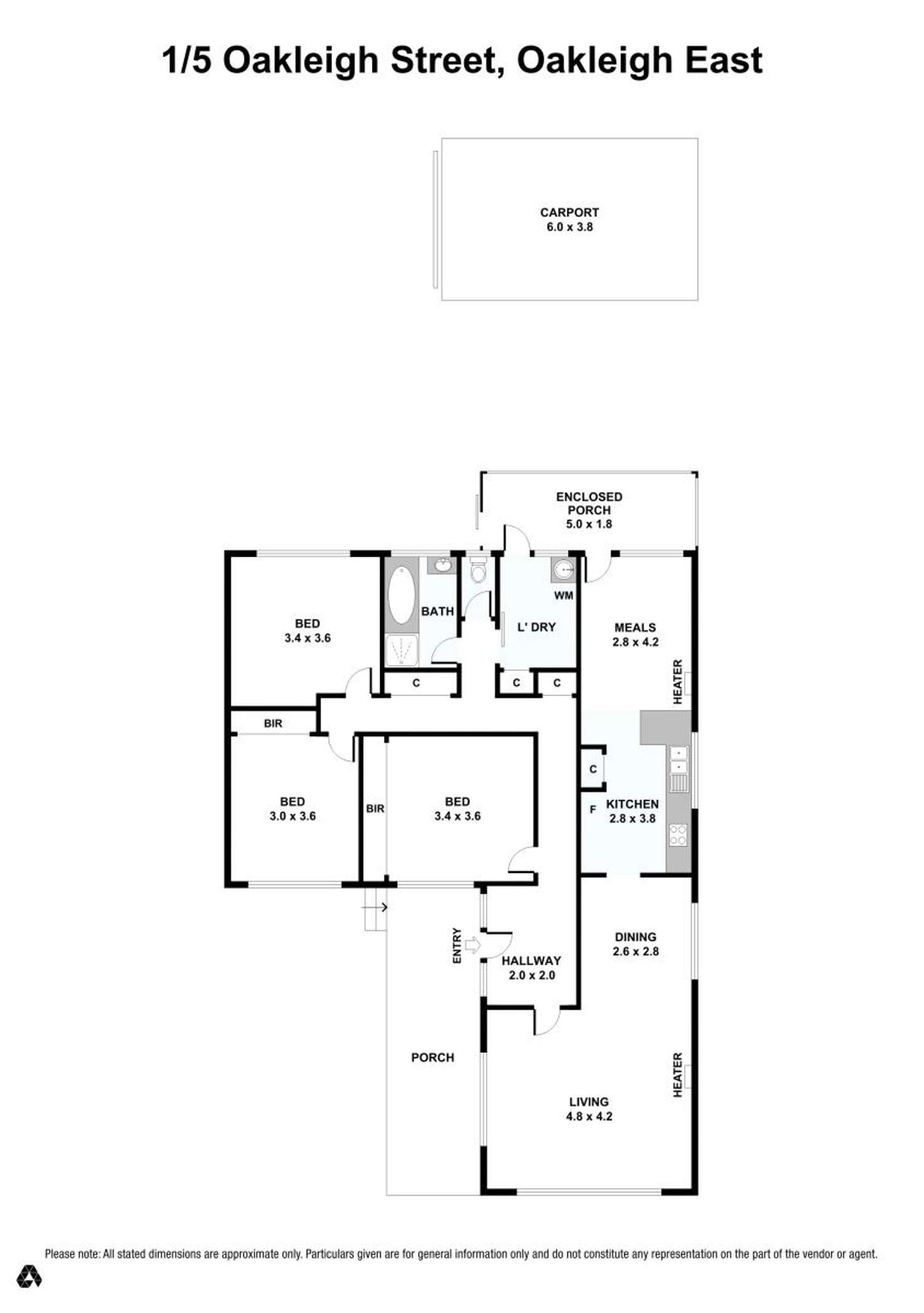 Floorplan of Homely unit listing, 1/5 Oakleigh Street, Oakleigh East VIC 3166